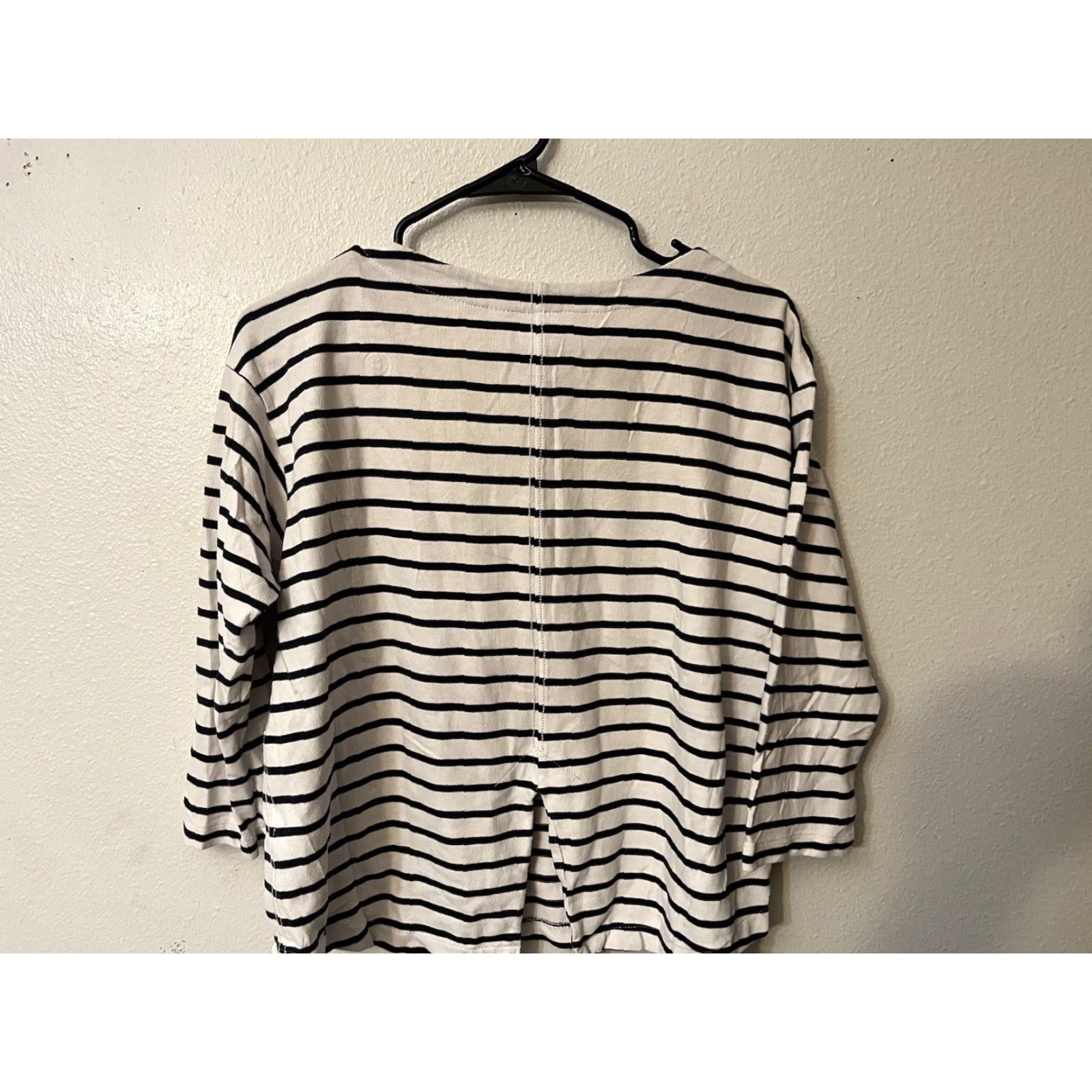 H&M H&M Top Shirt 3/4 Sleeve Blue White Striped Boat Neck Womens MEDIUM Size M / US 6-8 / IT 42-44 - 3 Thumbnail