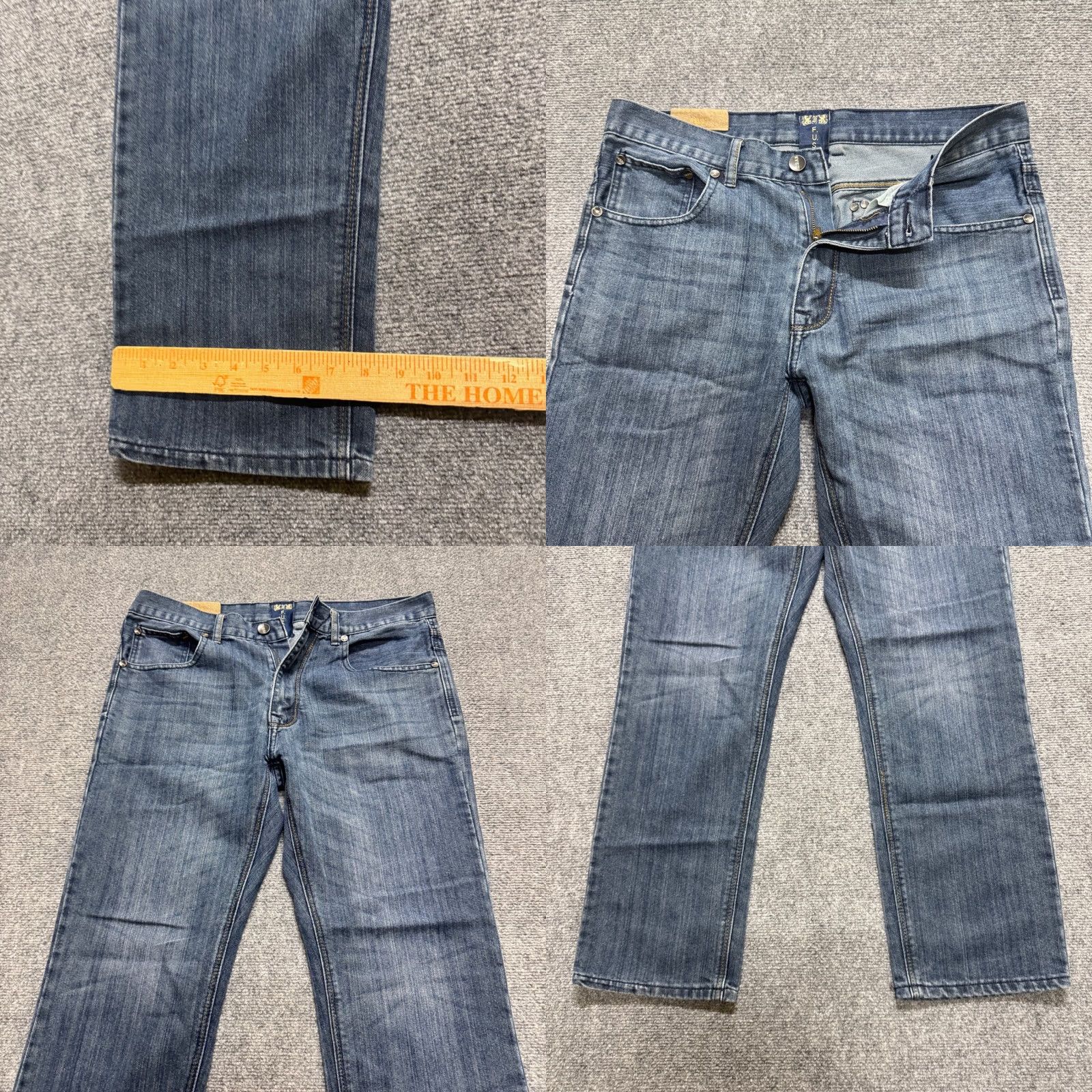 The Unbranded Brand Y2K F.U.S.A.I Jeans Men 36x30 Straight Light Wash Embroidered Blue Mens Jeans 36 Straight Blue Size US 36 / EU 52 - 8 Thumbnail
