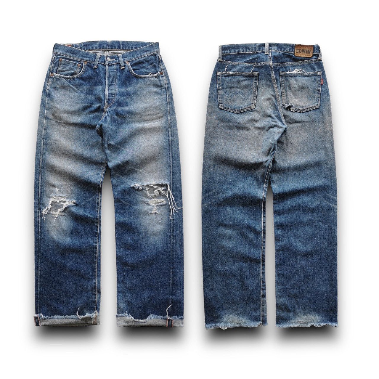 image of Avant Garde x Edwin 505Sx Selvedge Distressed Denim, Men's (Size 31)