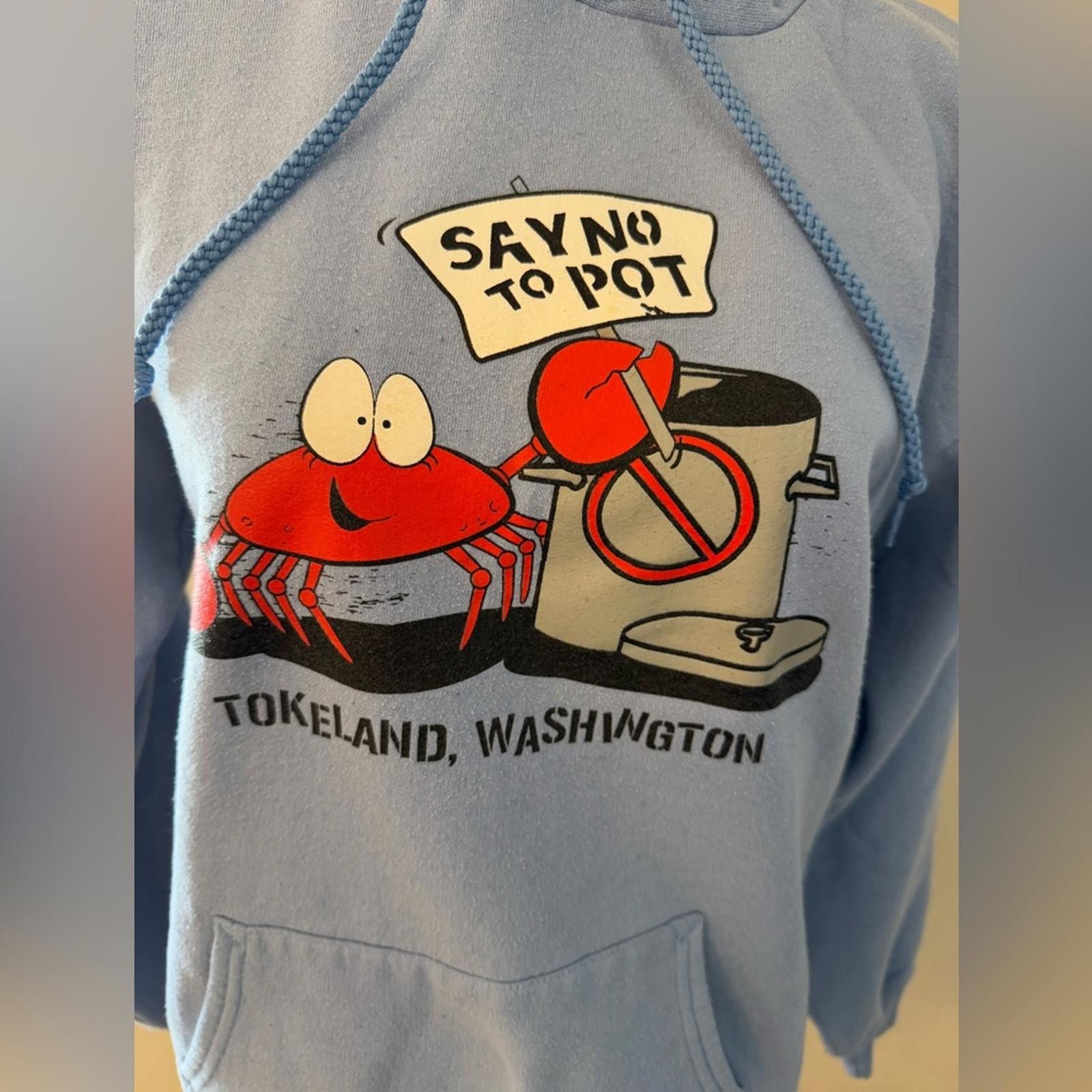 Other Port and Company blue funny graphic hoodie sweatshirt SZ SM Size S / US 4 / IT 40 - 2 Thumbnail