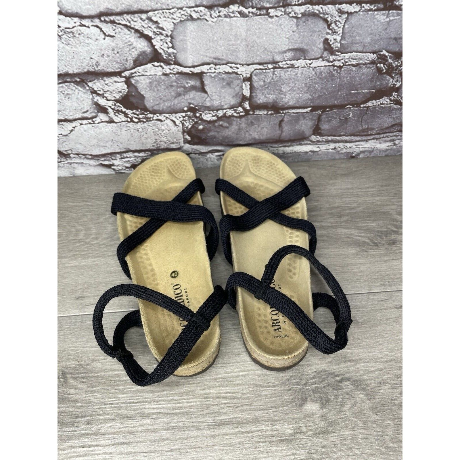 Other Arcopedico Salute Navy Blue Fabric Nylon Cross Strap Cork Sa Size US 9.5 / IT 39.5 - 14 Thumbnail