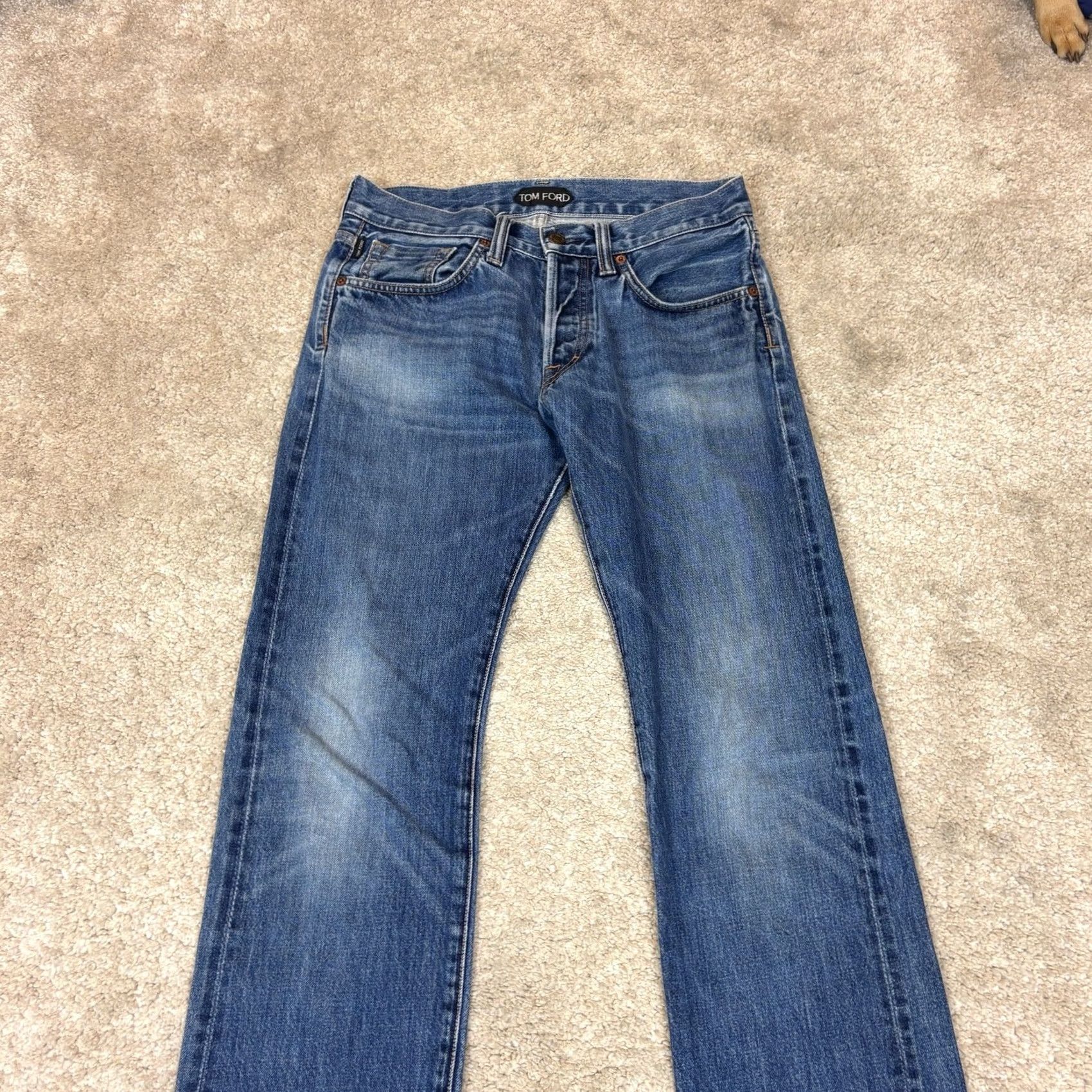 Tom Ford Tom Ford Jeans Straight Selvedge Mens 28x33 Quiet Luxury TFD002 Blue Regular 28 33 Mens Jeans Size US 28 / EU 44 - 3 Thumbnail