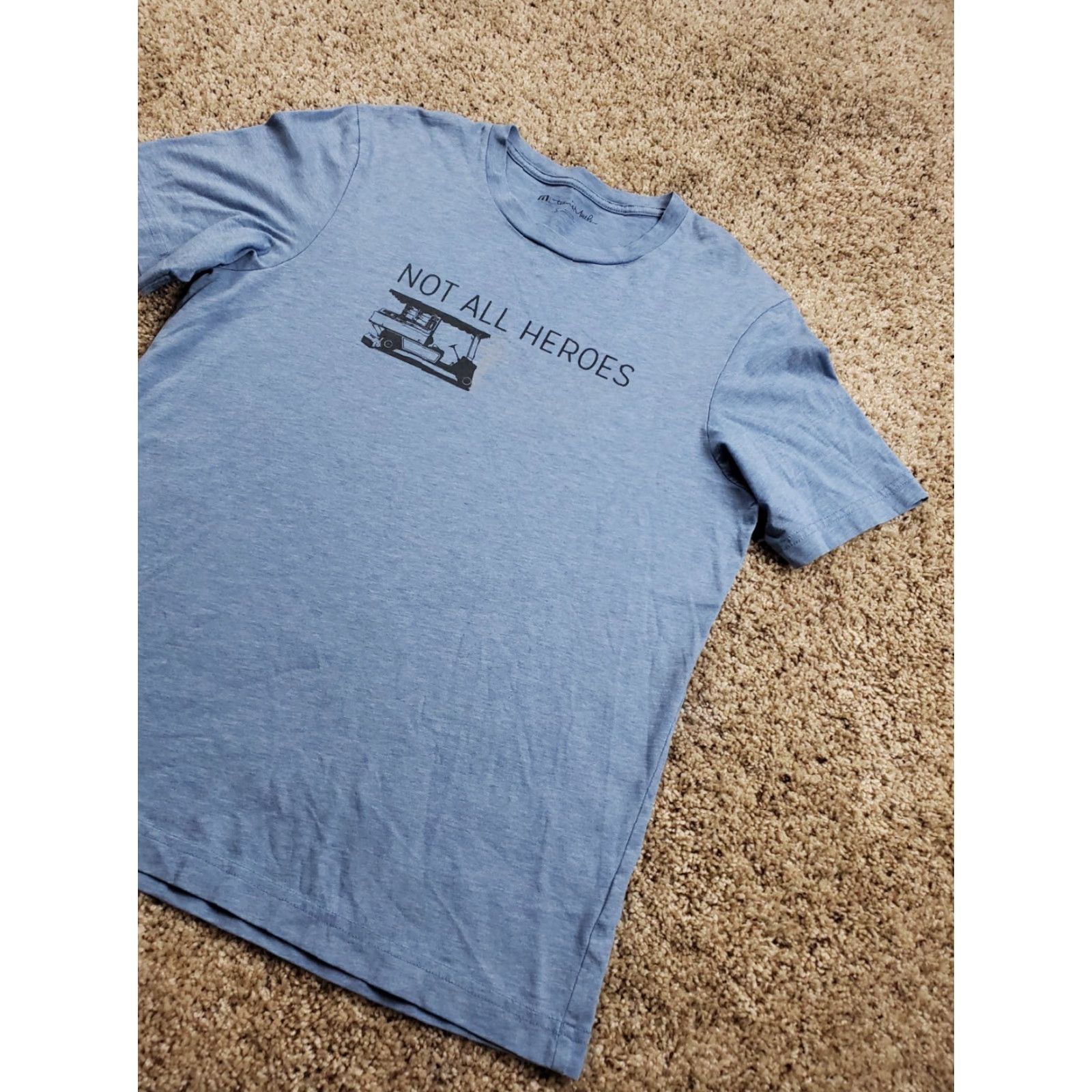 TravisMathew Travis Mathew T Shirt Mens Small Blue Hero Pima Cotton Graphic Not All Heroes Crew Neck Short Sleeve Regular Fit Size US S / EU 44-46 / 1 - 2 Thumbnail