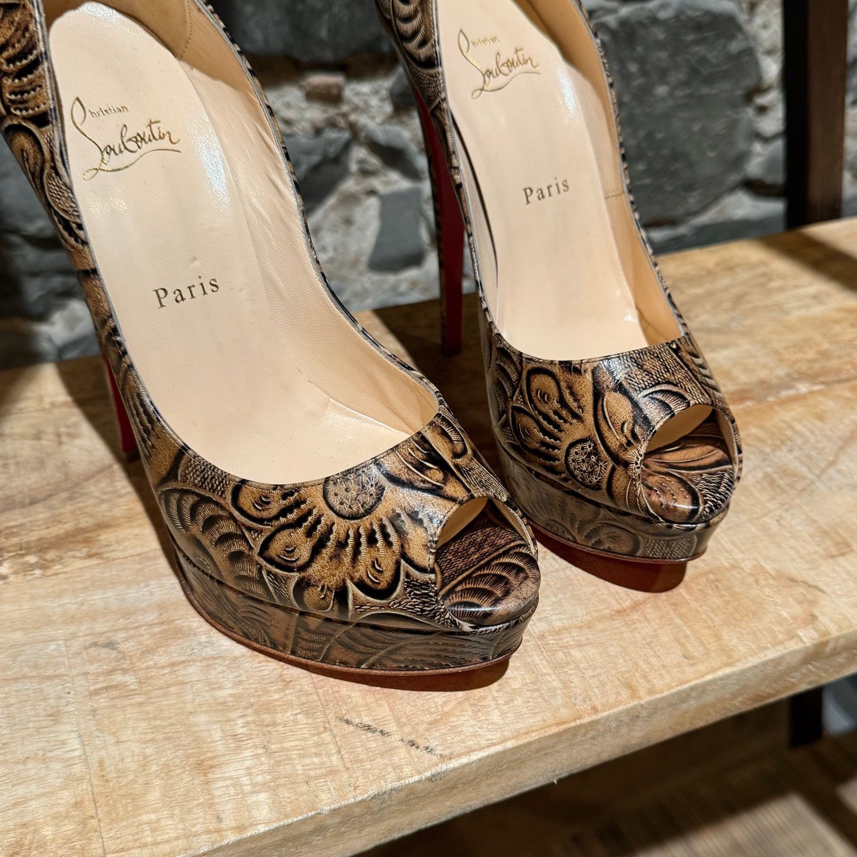 Christian Louboutin Christian Louboutin SantaFe Lady Peep 150 Platform Pumps Size US 9.5 / IT 39.5 - 7 Thumbnail