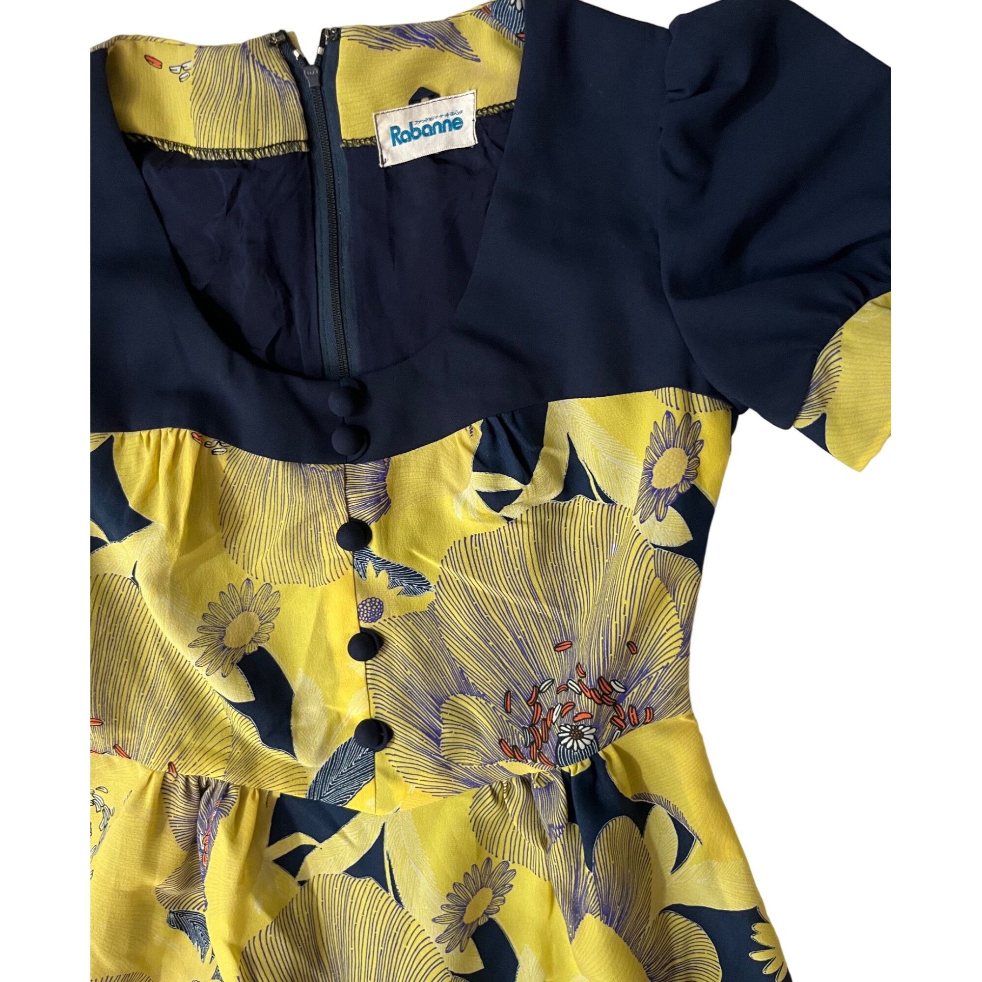 Other VTG 60’s Rabanne XS 0 2 Maxi Dress MCM Yellow Blue Floral Ho Size XS / US 0-2 / IT 36-38 - 7 Thumbnail