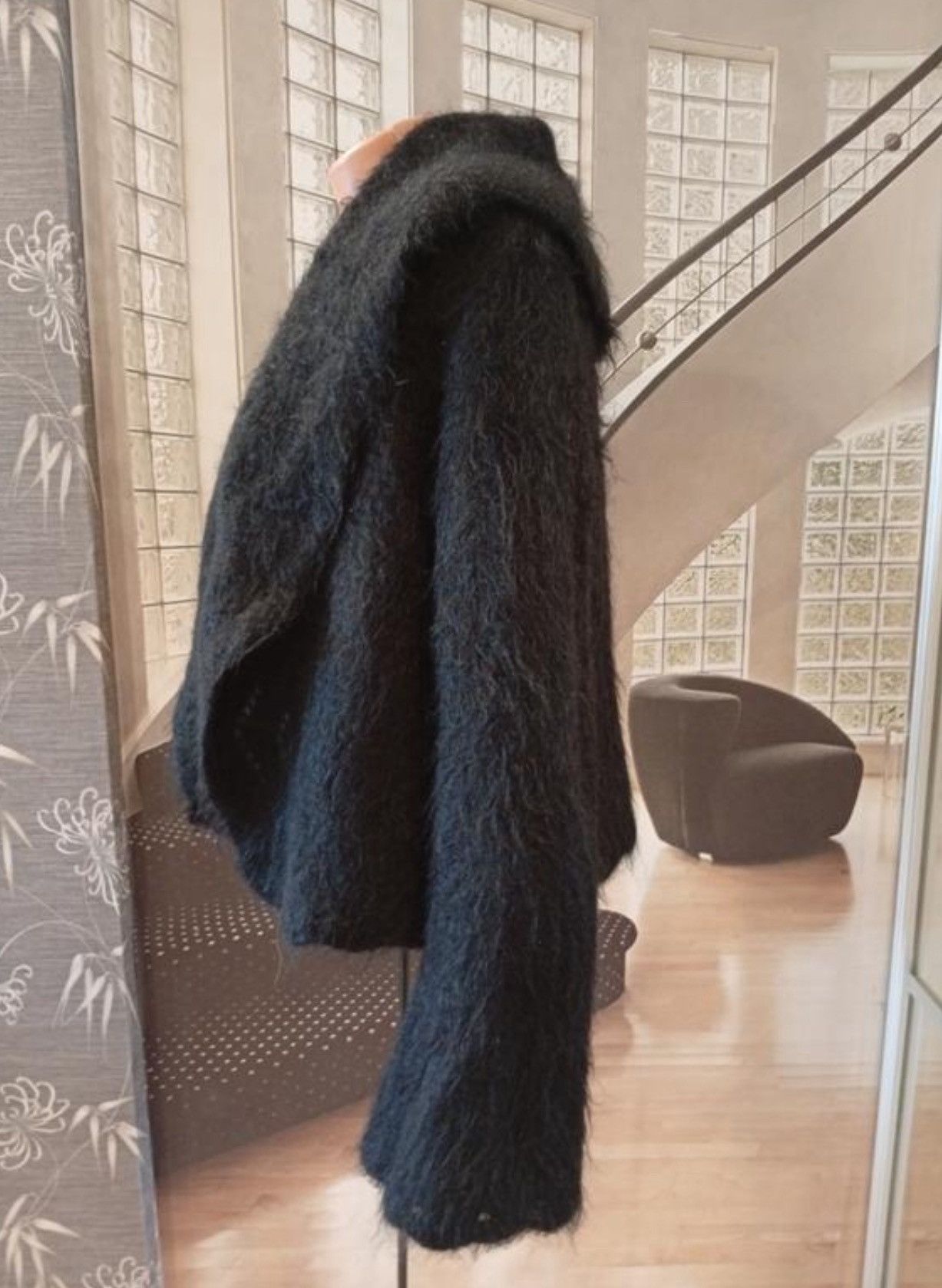 Hermes Rare Vintage 1990s Hermes Mohair Black Jacket Size S / US 4 / IT 40 - 3 Thumbnail