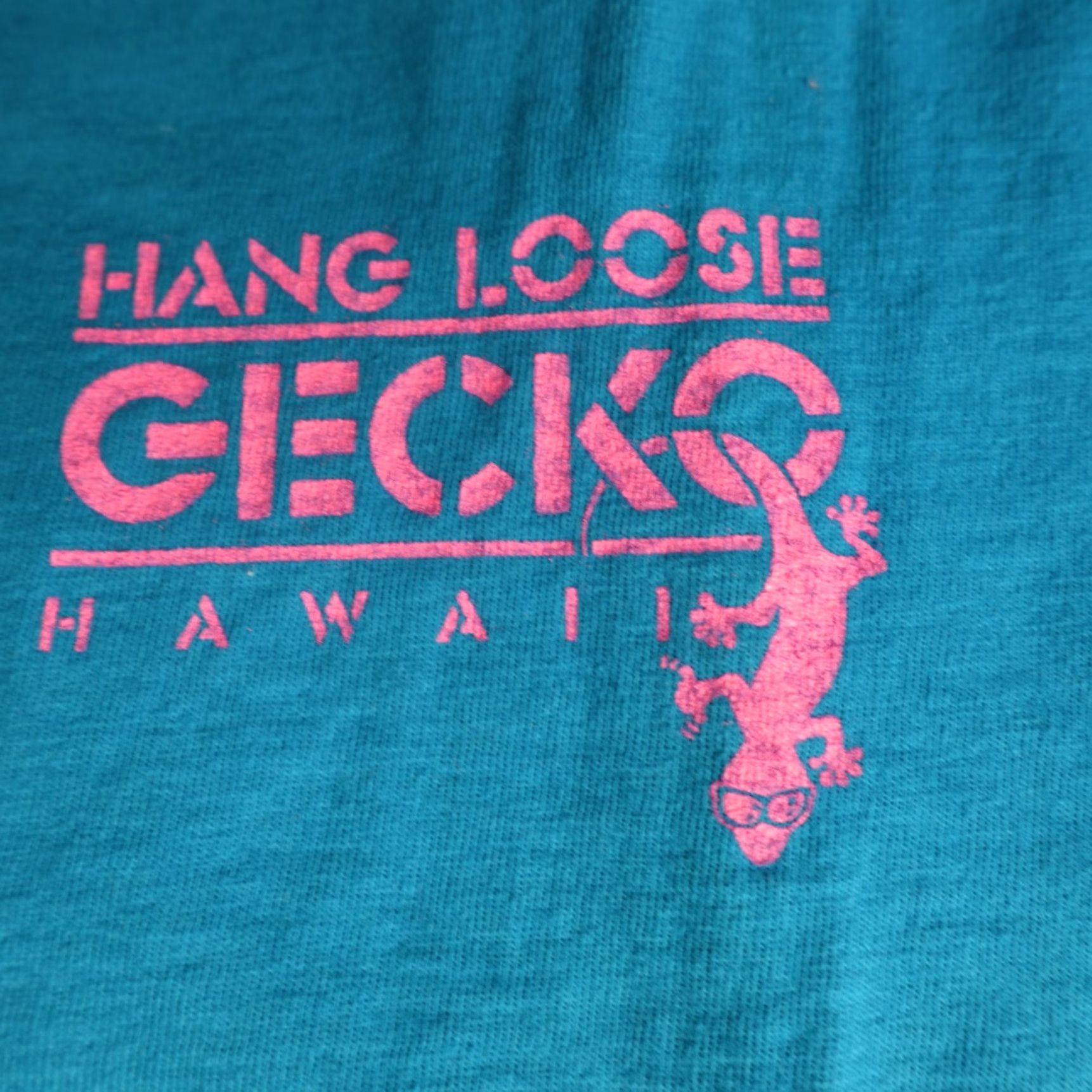 Hanes VINTAGE Hang Loose Hawaii Shirt Medium Blue Double Sided Gecko Crew Neck Short Sleeve Hanes T-Shirt Mens M Blue 1990s Size US M / EU 48-50 / 2 - 3 Thumbnail