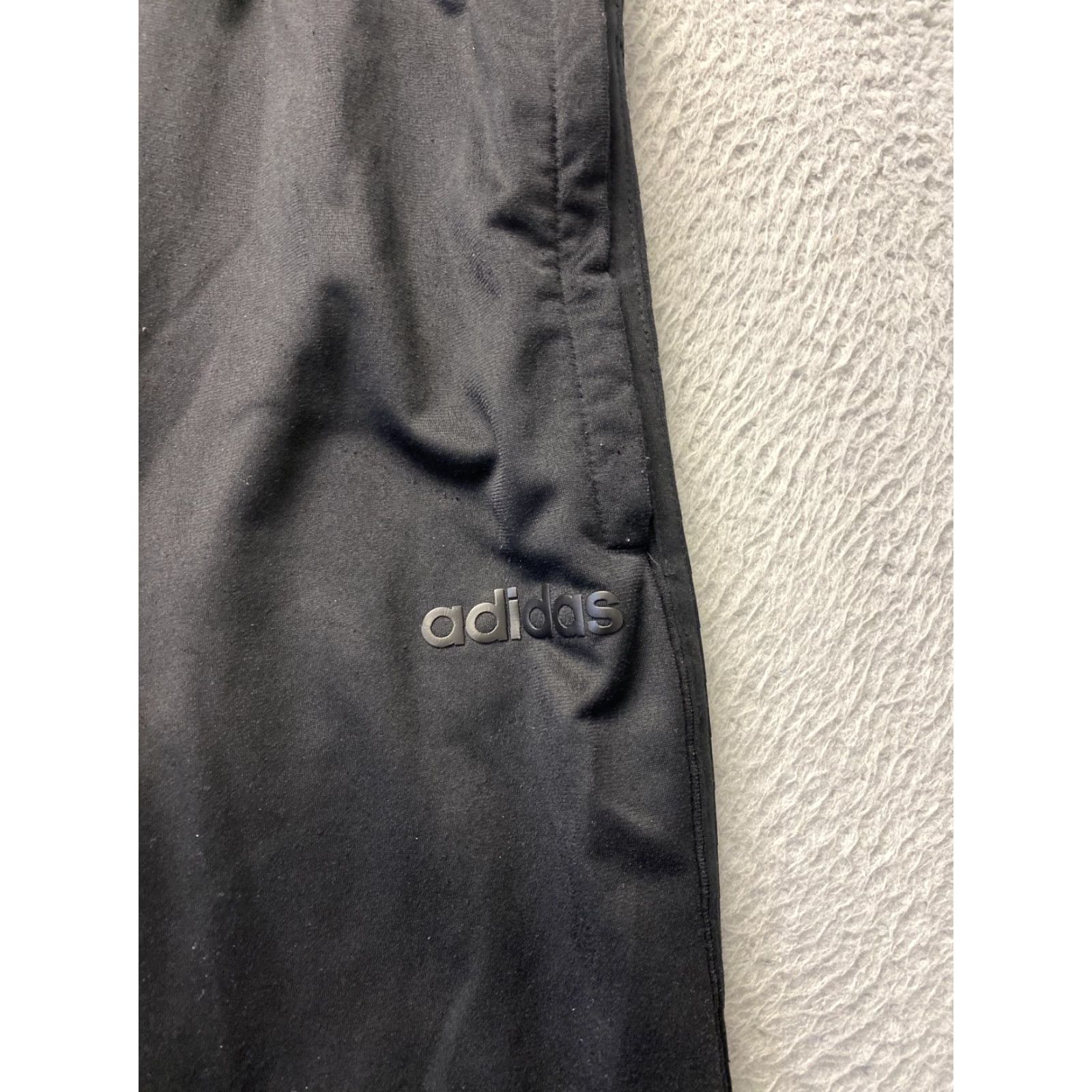 Adidas adidas Mens L Black Jogger Pants Elastic Waist Pockets Drawstring Missing 98-5 Size ONE SIZE - 2 Thumbnail