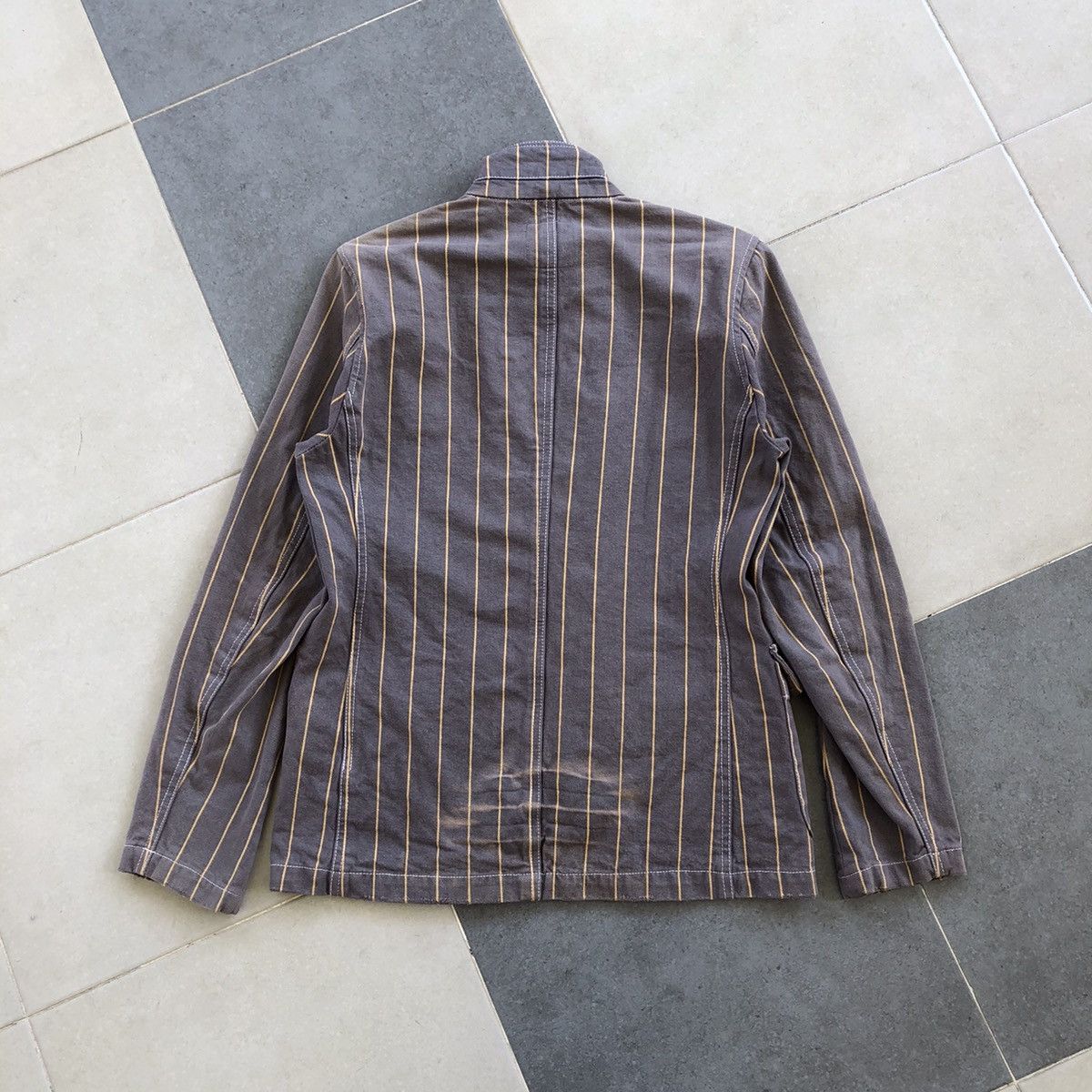 Japanese Brand 291295 HOMME Stripe Cotton Jacket Size US S / EU 44-46 / 1 - 3 Thumbnail