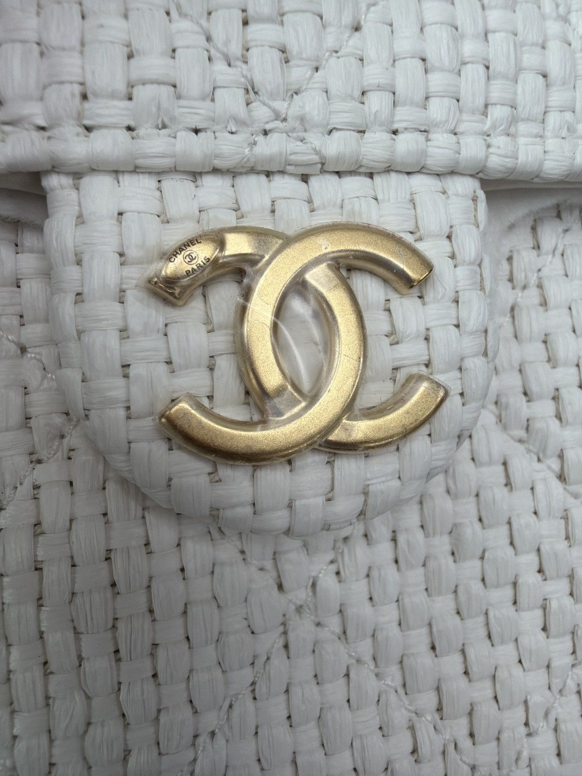 Chanel Chanel 25 Mini Raffia White Hobo bag Size ONE SIZE - 6 Thumbnail