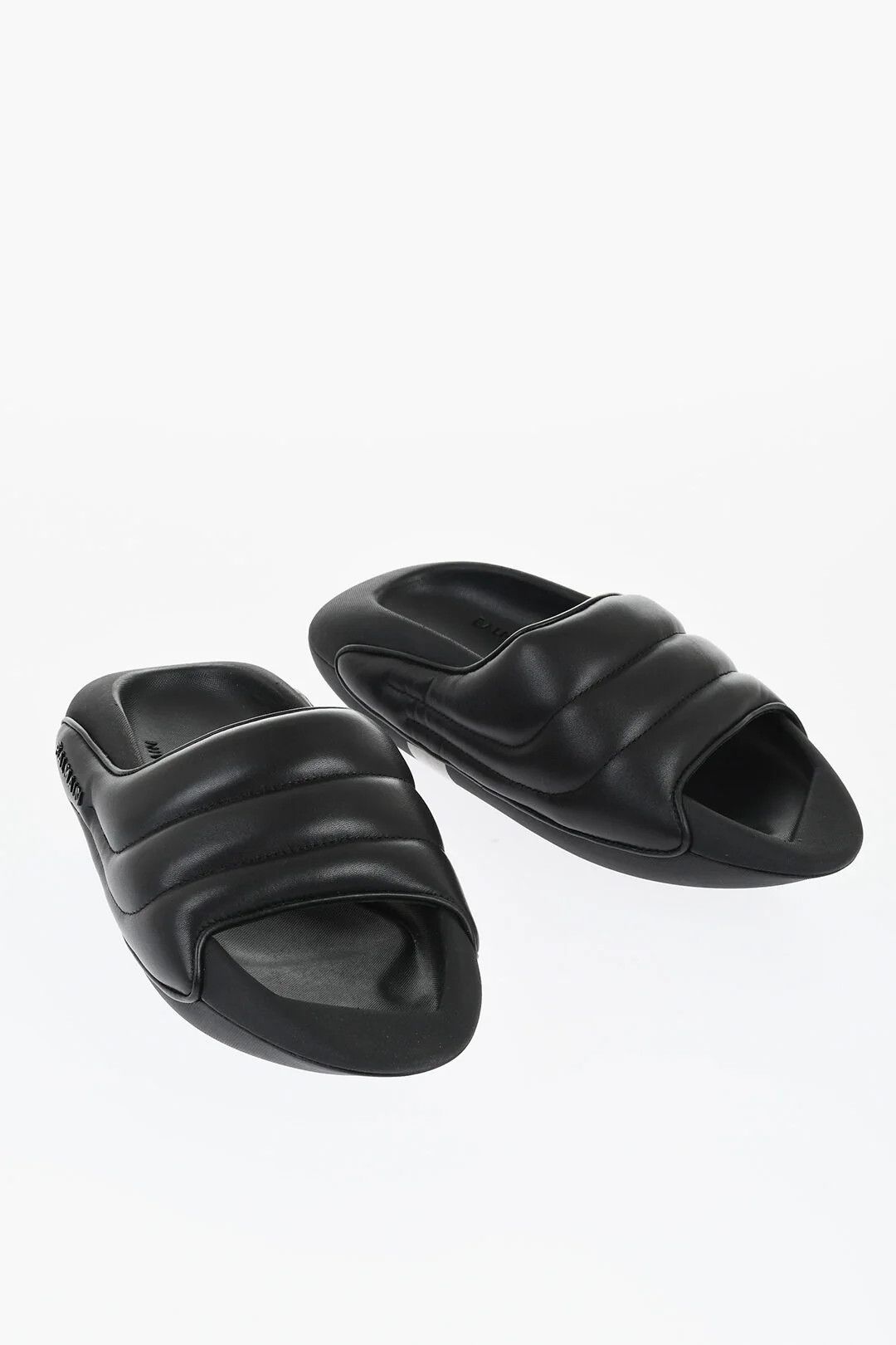Balmain og1mm0326 Quilted Leather Sandals in Black Size US 6 / IT 36 - 2 Thumbnail