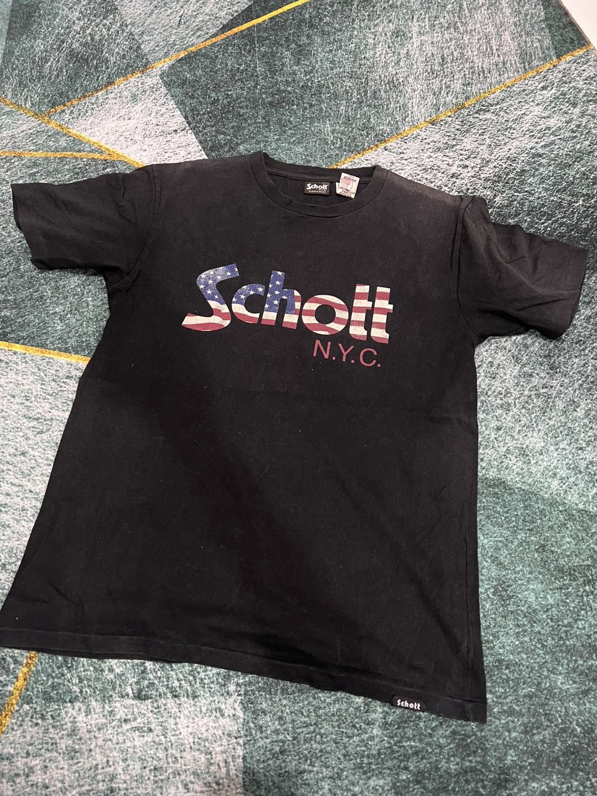Schott × Vintage vtg schott distress tshirt Size US M / EU 48-50 / 2 - 1 Thumbnail