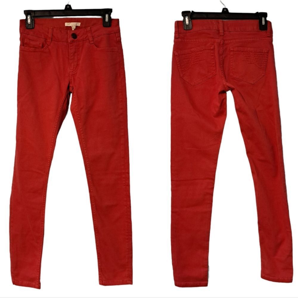 Maje Maje Broder Tomette Skinny Jeans Size 24 Red NWT Size 24" / US 00 / IT 34 - 1 Thumbnail