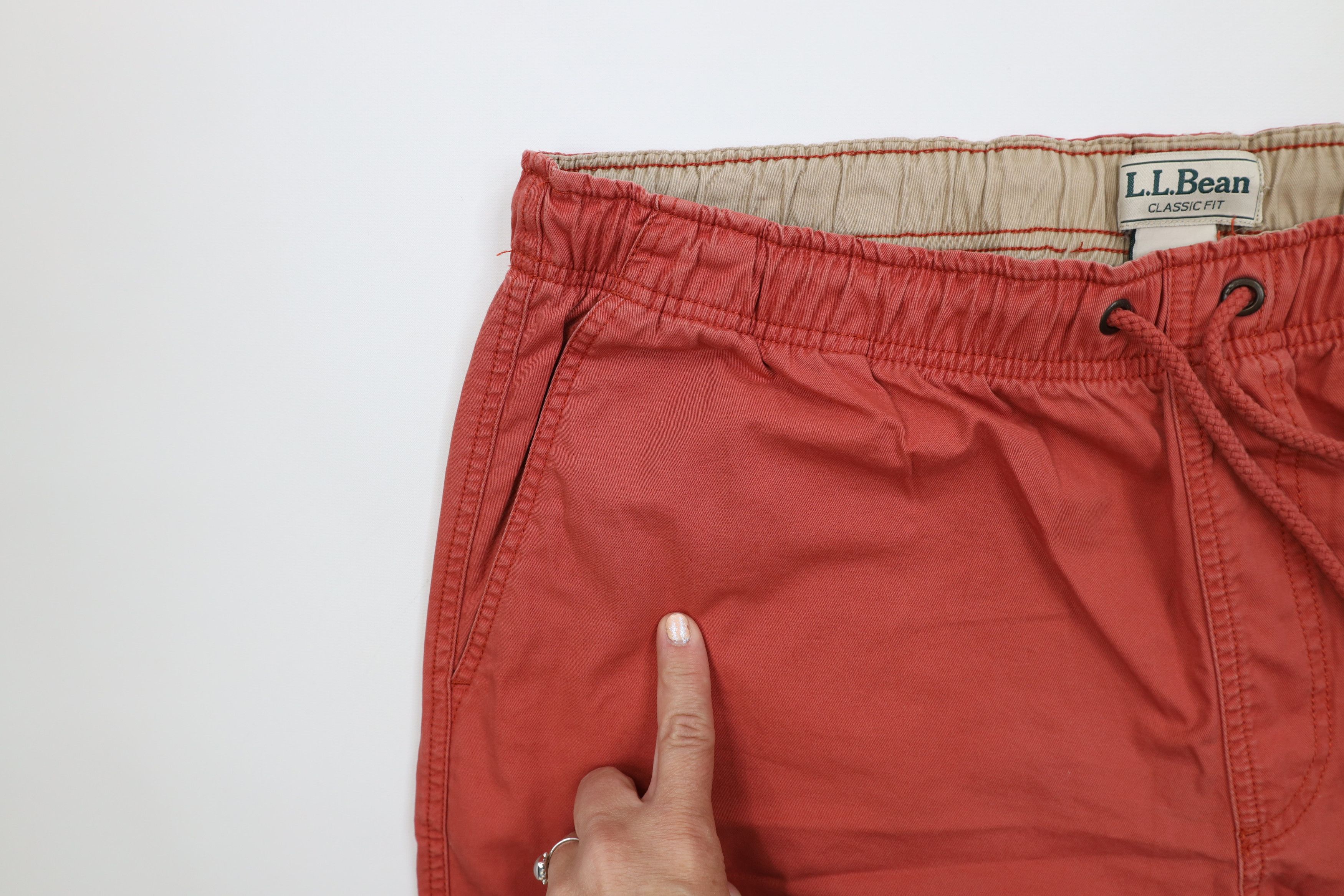 L.L. Bean Vintage LL Bean Blank Organic Cotton Above Knee Shorts Red Size US 36 / EU 52 - 10 Thumbnail