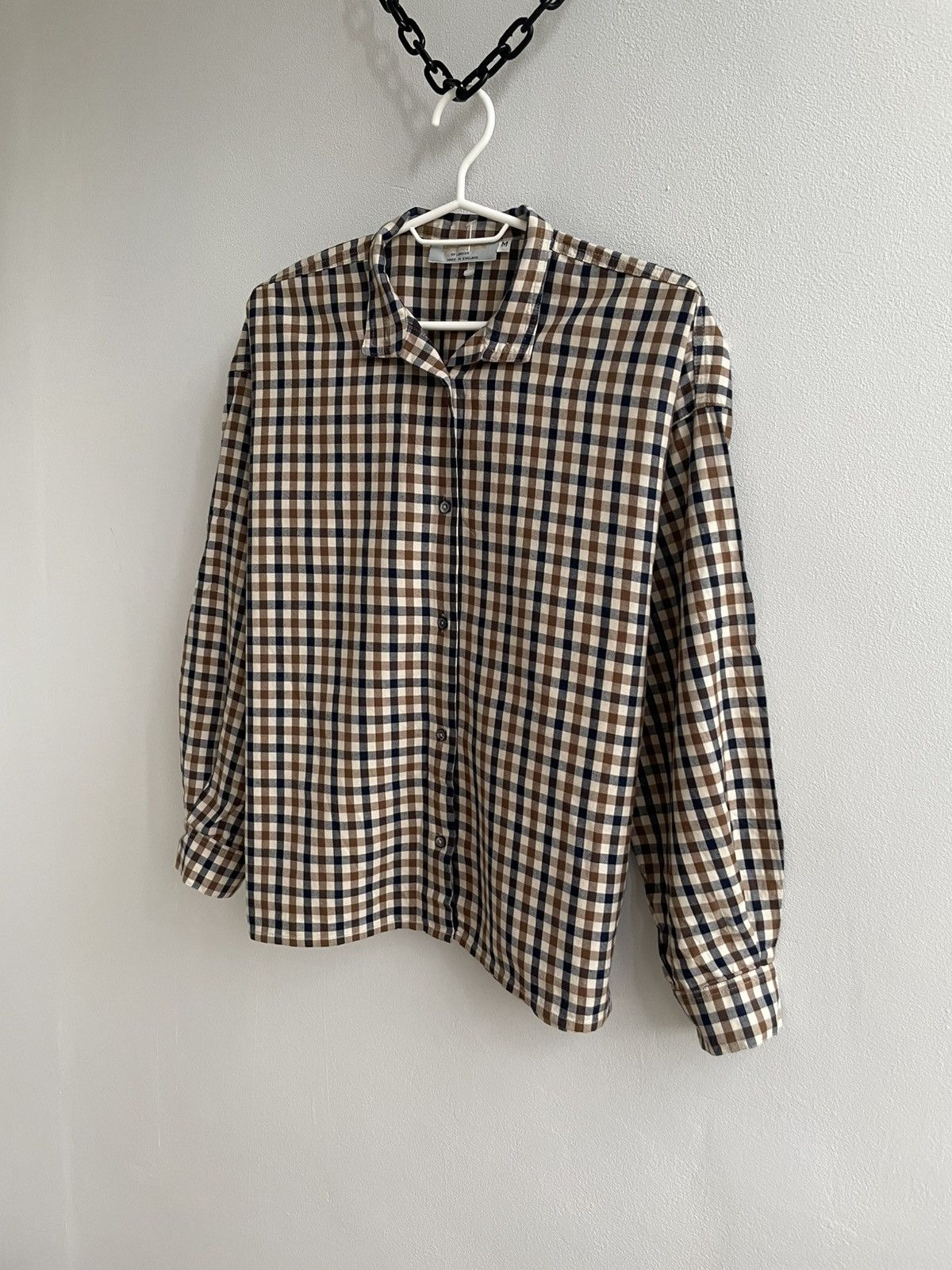 Designer × Vintage Aquascutum Vintage Check Plaid Long Sleeve Button Up Shirt Size M / US 6-8 / IT 42-44 - 2 Thumbnail