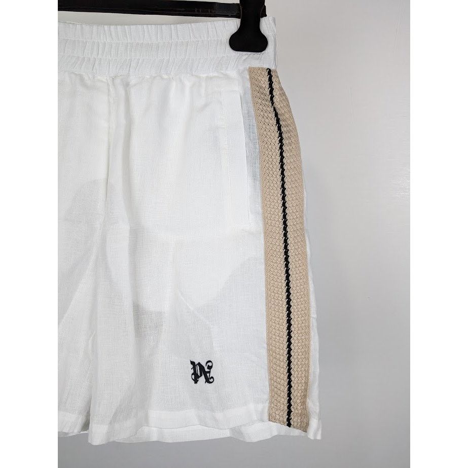 Palm Angels o1rshd1 PA Monogram Track Short in Off White/Black Size US 32 / EU 48 - 4 Thumbnail