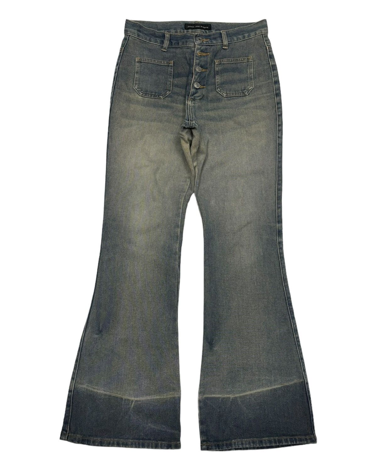 Hysteric Glamour × Japanese Brand SUPER FLARE JOUER AUX ECHECS FADED DISTRESS BUSH JEANS Size US 28 / EU 44 - 7 Thumbnail