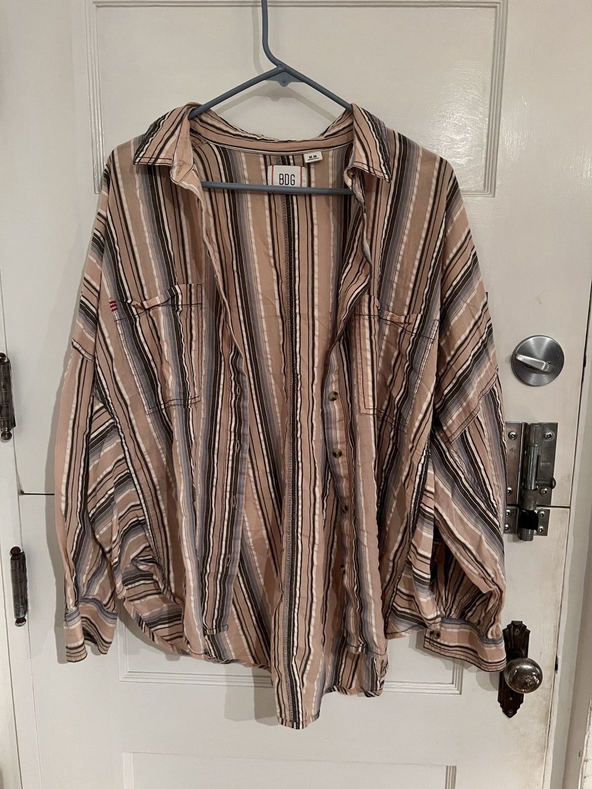 Bdg bdg brown blue striped linen button up Size M / US 6-8 / IT 42-44 - 1 Thumbnail