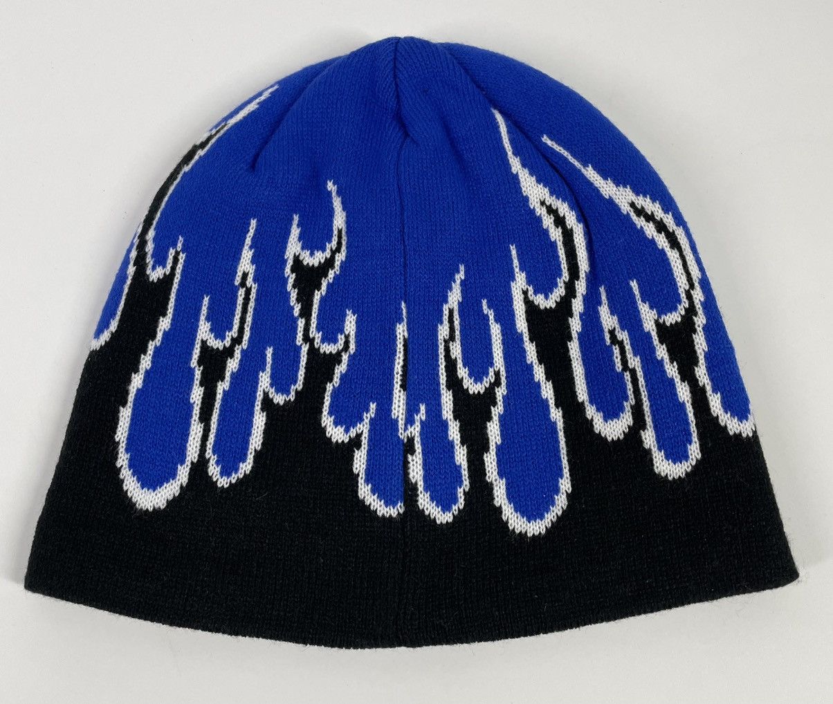 oMA STUDIOS oMA Studios Blue Flame Beanie Skull Cap Size ONE SIZE - 2 Thumbnail