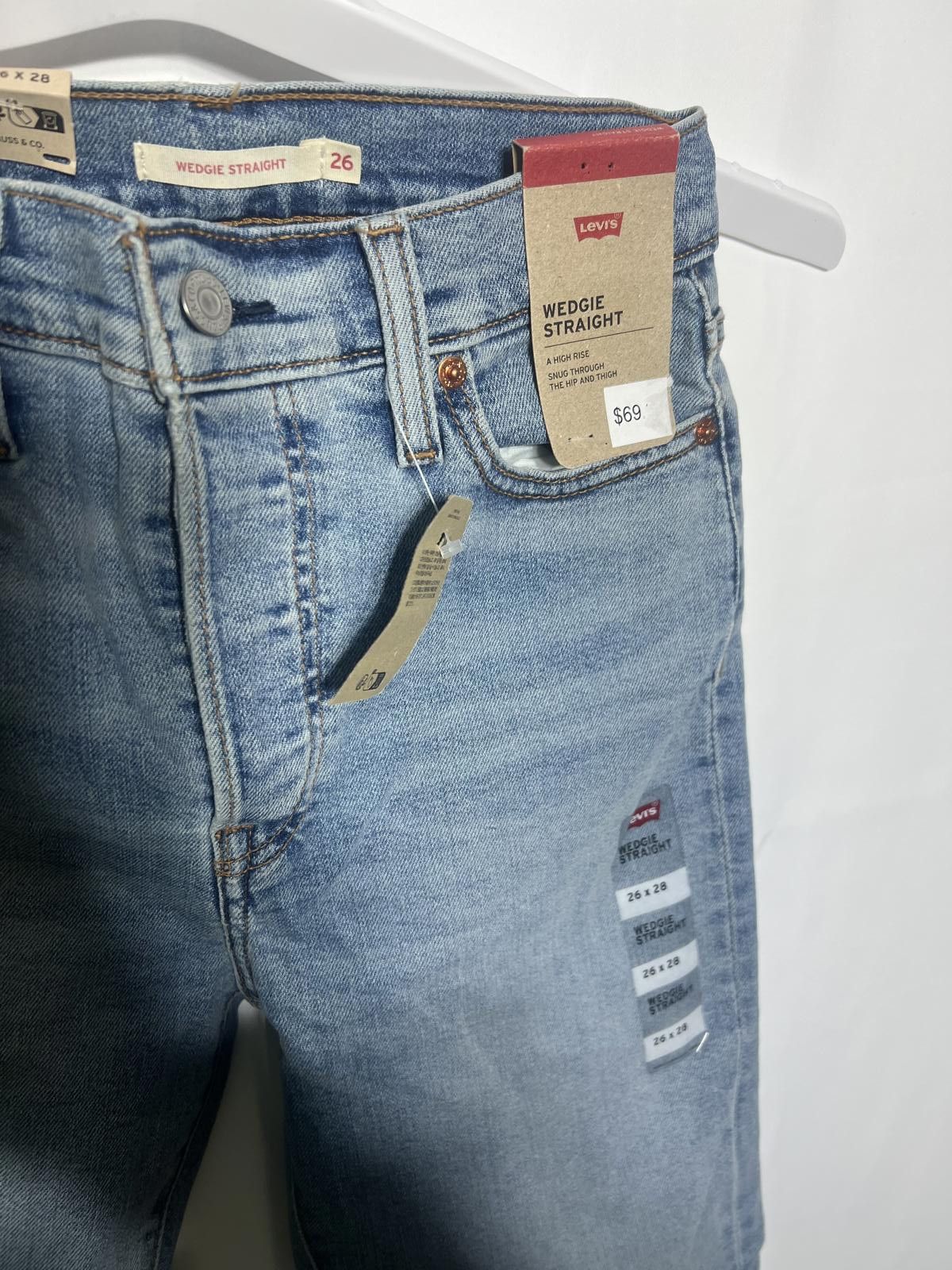 Levi's Levi's Wedgie Straight Light Blue Denim Jeans Size 26 Size 26" / US 2 / IT 38 - 3 Thumbnail