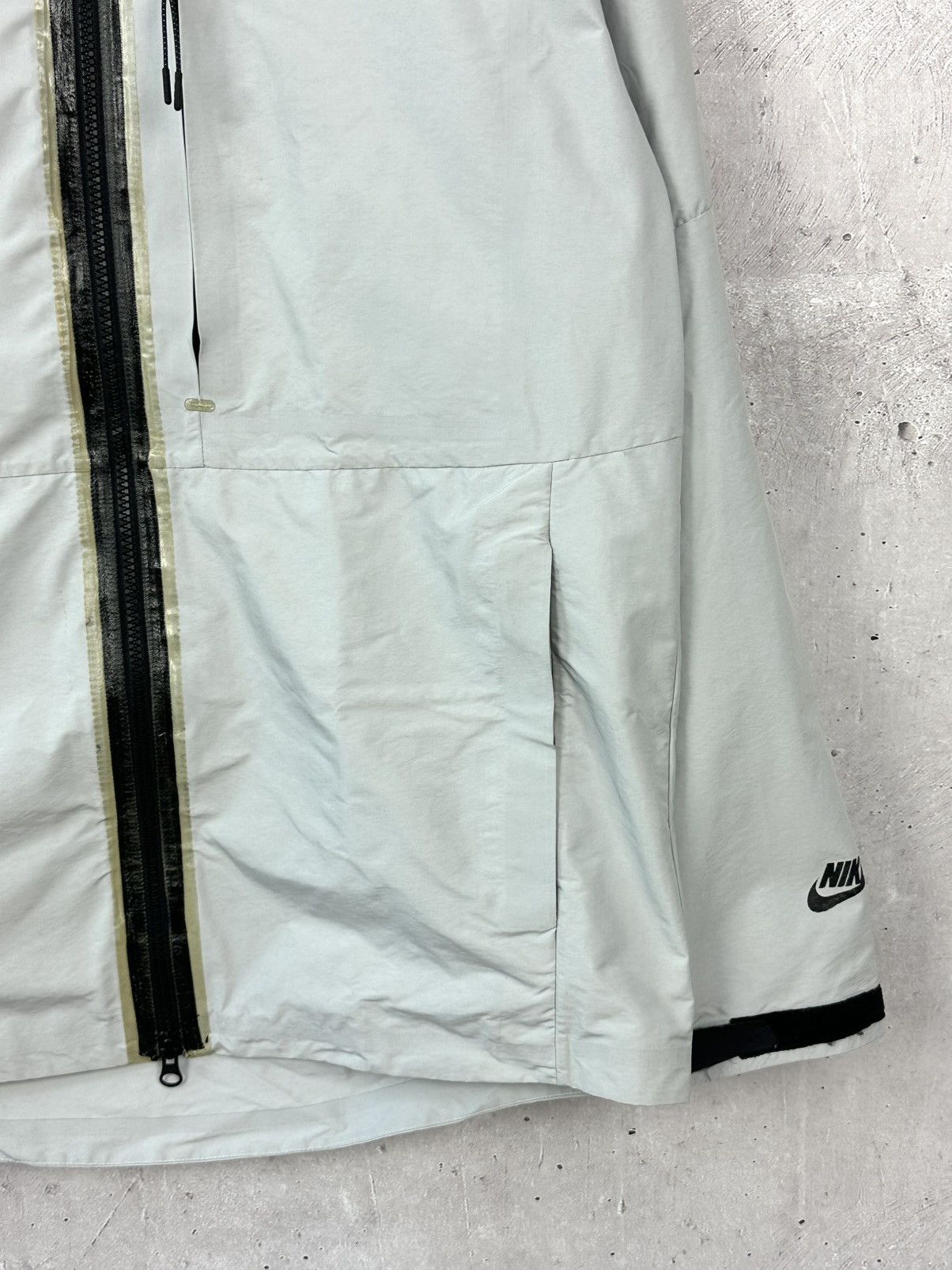 Nike × Vintage Nike Tech Fleece Grey Nylon Logo Hooded Light Jacket Size US L / EU 52-54 / 3 - 3 Thumbnail