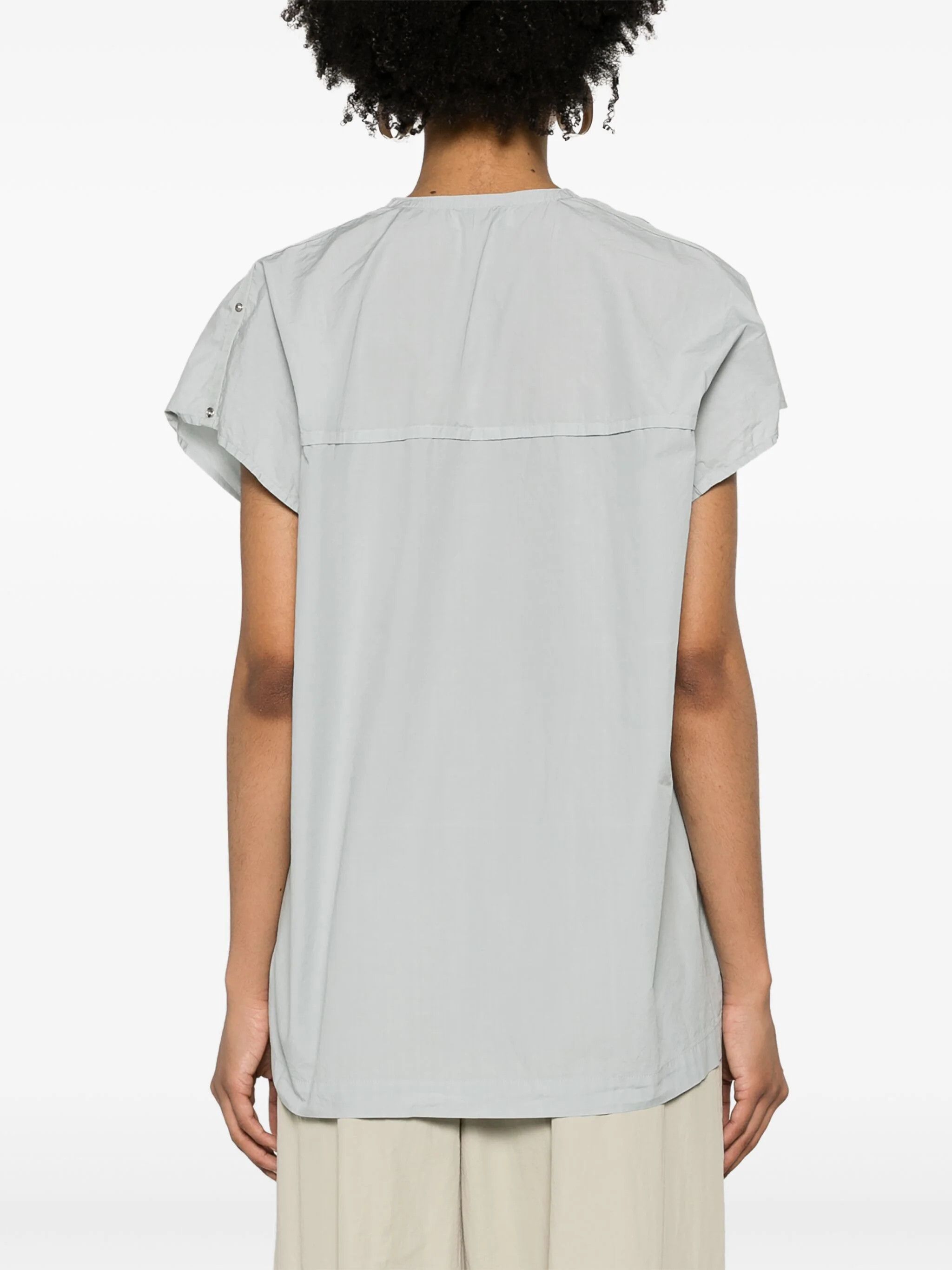 Lemaire o1s22i1n1024 Draped Neckline Blouse in Grey Size XS / US 0-2 / IT 36-38 - 4 Thumbnail