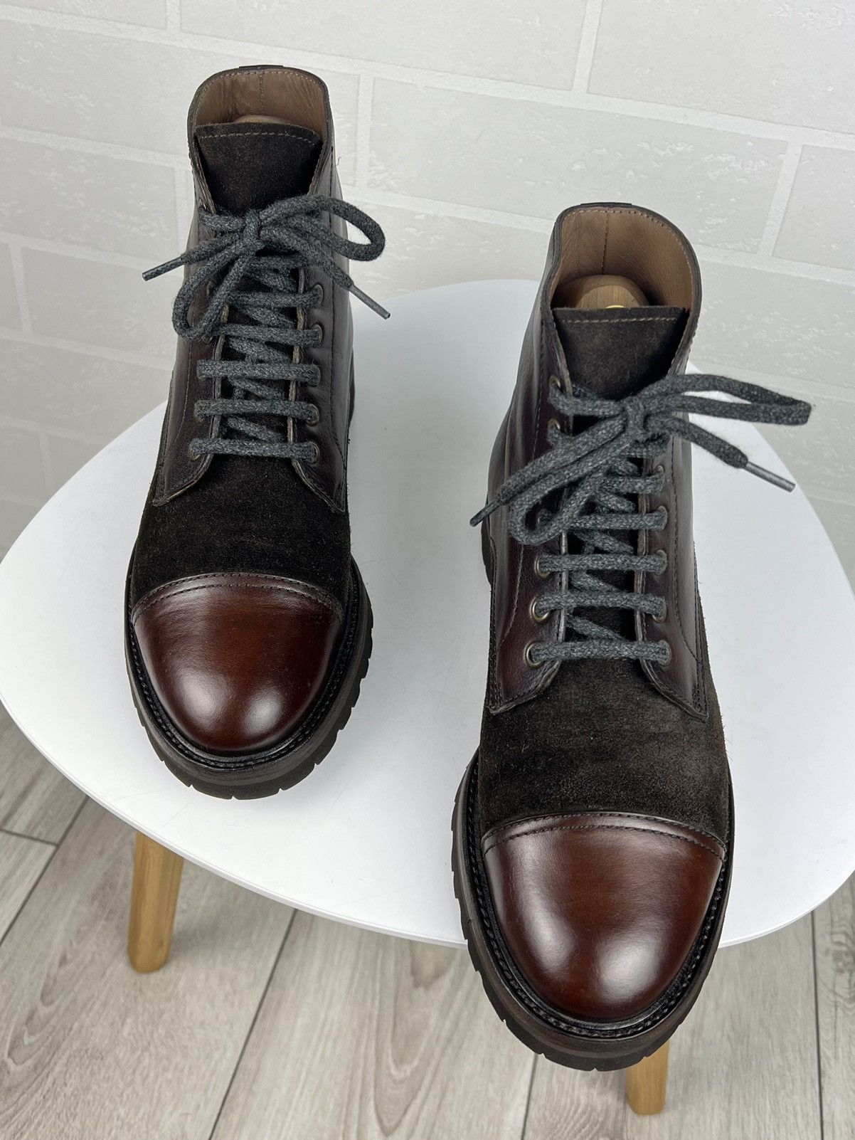 Brunello Cucinelli BRUNELLO CUCINELLI Boots Leather Suede Shoes Vibram Brown Size US 7 / EU 40 - 4 Thumbnail