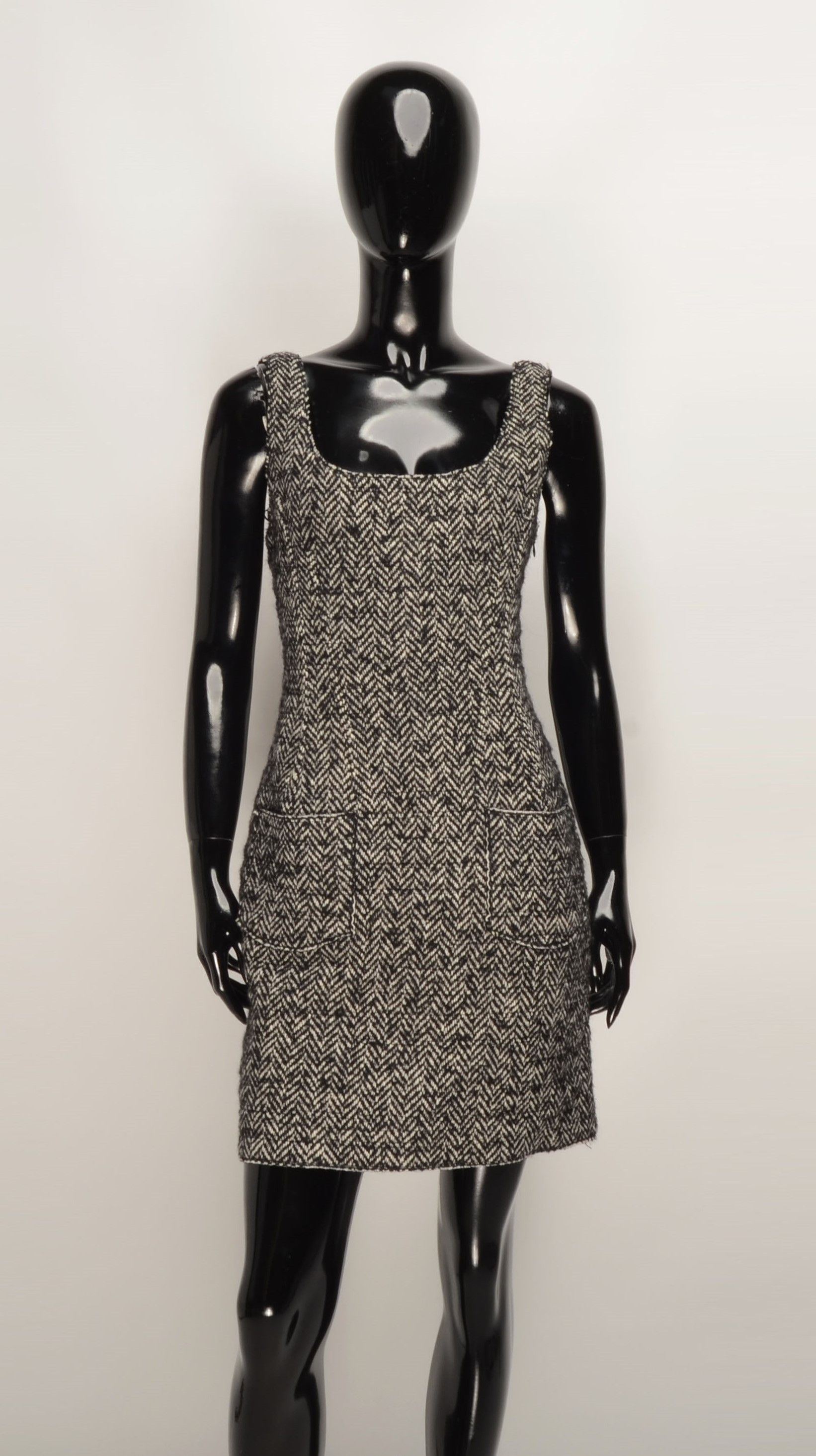 Dolce & Gabbana Dolce & Gabbana Wool Blend Tweed Gray Corset Mini Dress Size M / US 6-8 / IT 42-44 - 1 Thumbnail