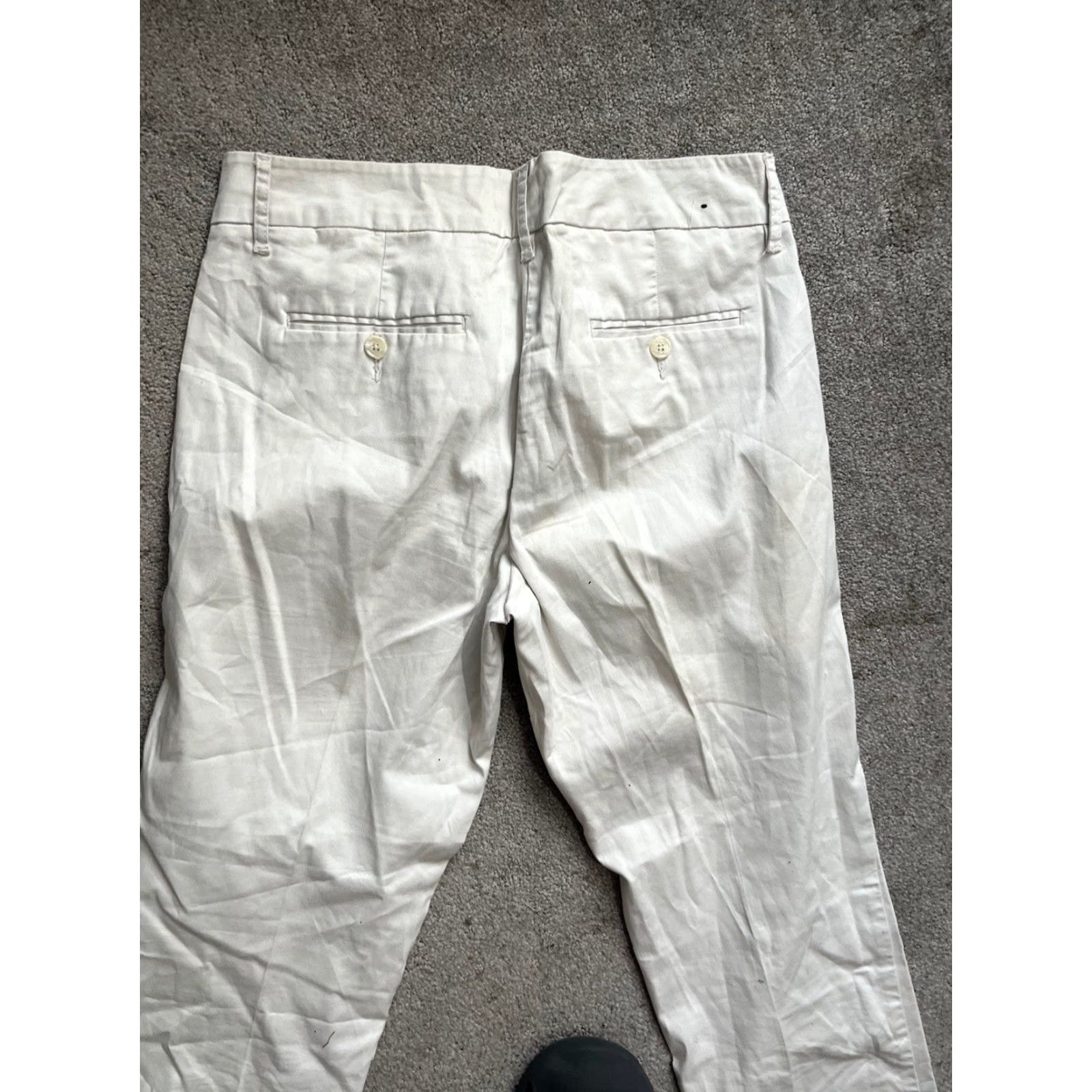 Tommy Hilfiger TOMMY HILFIGER White 8 Chino Pants Women Regular Flat Front Ankle Zip Pockets Cotton Blend Twill Nautical Image: 26 in Inseam VINTAGE? No. Size 30" / US 8 / IT 44 - 4 Thumbnail