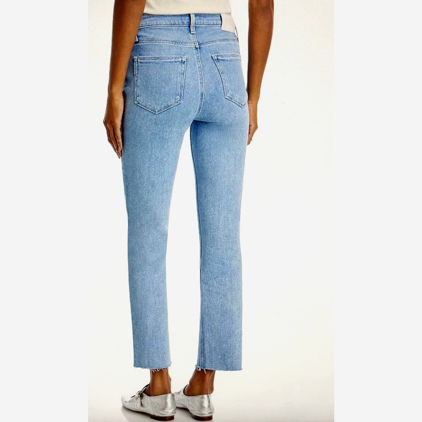 Paige Paige Cindy Raw Hem High Waist Ankle Straight Leg Jeans 32 Size 32" / US 10 / IT 46 - 8 Thumbnail