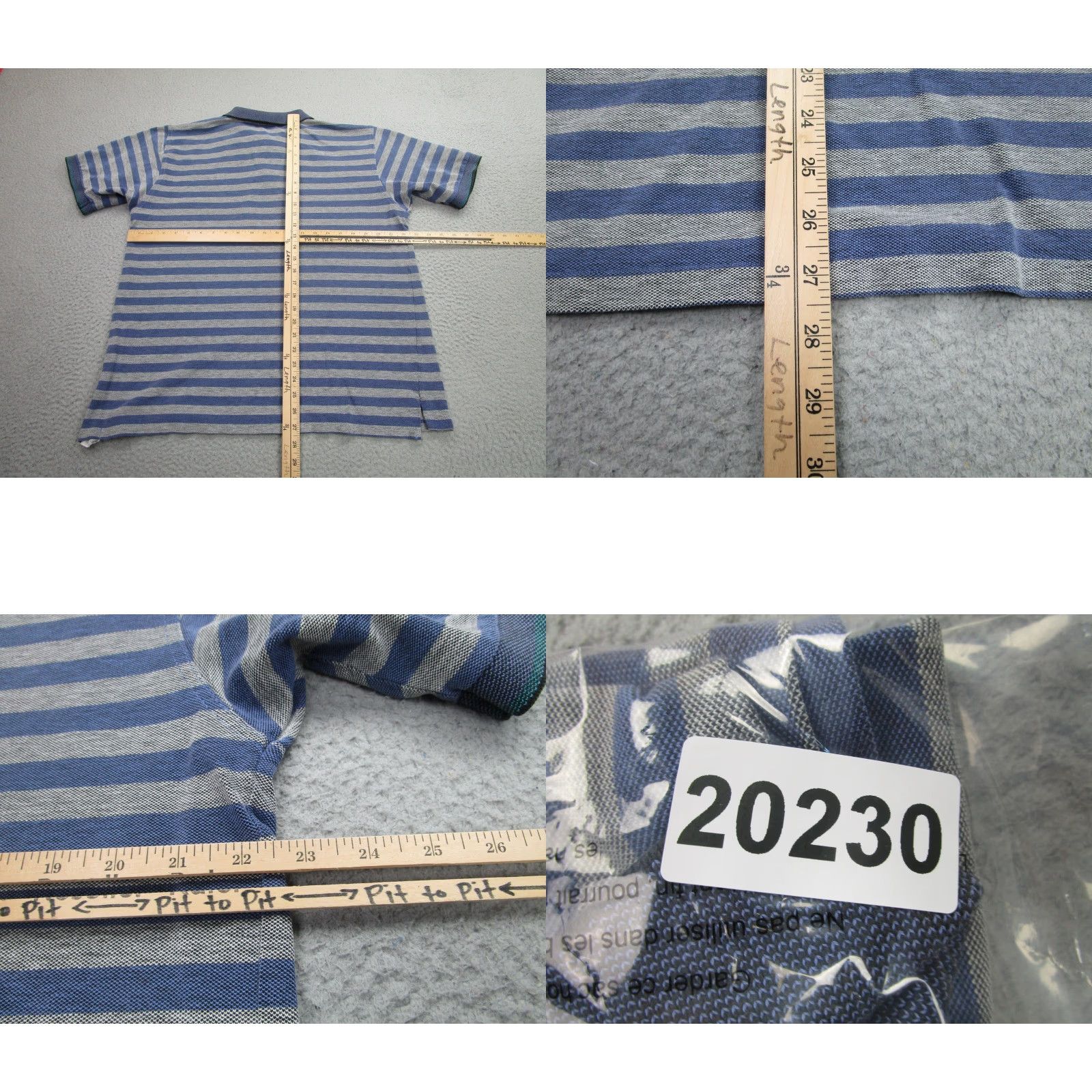 Vintage VINTAGE Ashworth Polo Shirt Mens Large Blue Gray Striped Spanish Hills Golf USA Cotton Size US L / EU 52-54 / 3 - 8 Thumbnail