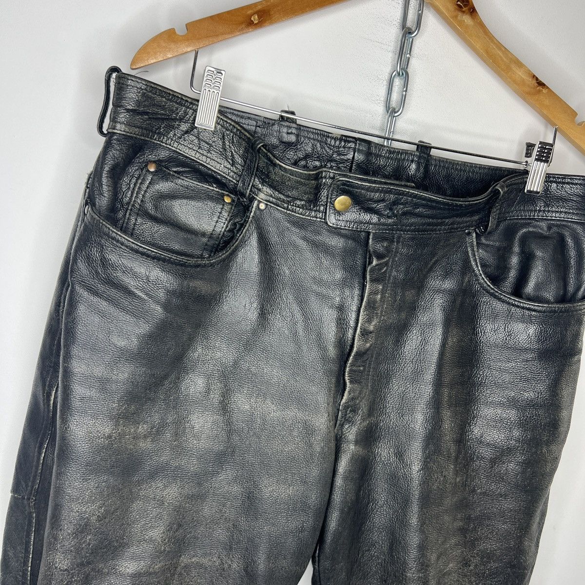 Genuine Leather × Seditionaries × Vintage Vintage LOUIS Genuine Leather Pants Trousers Rave Size US 34 / EU 50 - 5 Thumbnail