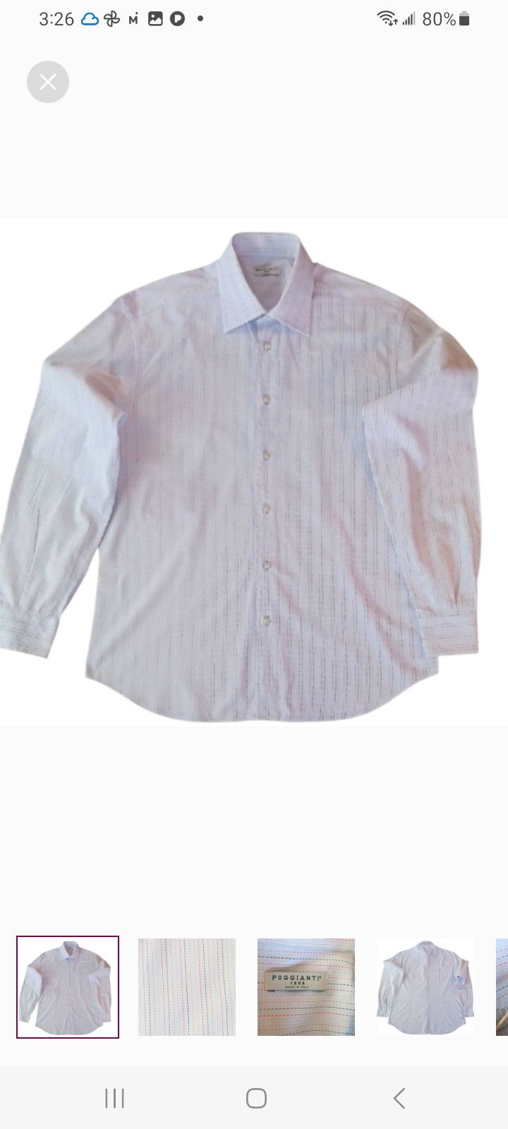 Other POGGIANTI 1958 Multithread Striped Long Sleeve Shirt Size US L / EU 52-54 / 3 - 6 Thumbnail
