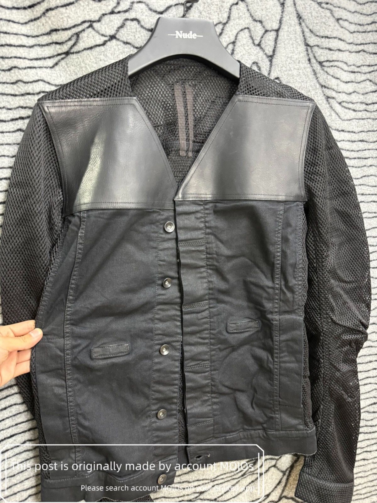 Rick Owens Sz M Rick Owens Drkshdw Leather Joint Mesh Jacket mojos37 Size US M / EU 48-50 / 2 - 7 Thumbnail