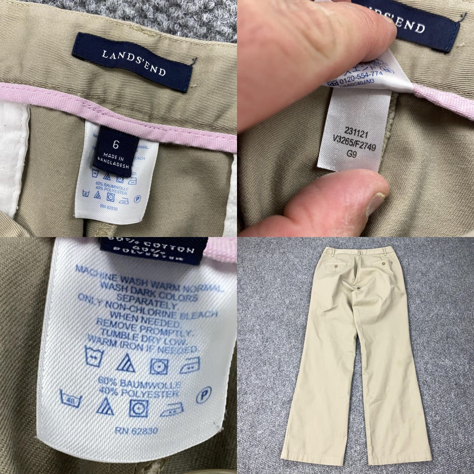 Lands' End Lands' End Pants Womens 6 Khaki Straight Leg Chino Dress Casual Inseam 30.5 Size 28" / US 6 / IT 42 - 8 Thumbnail