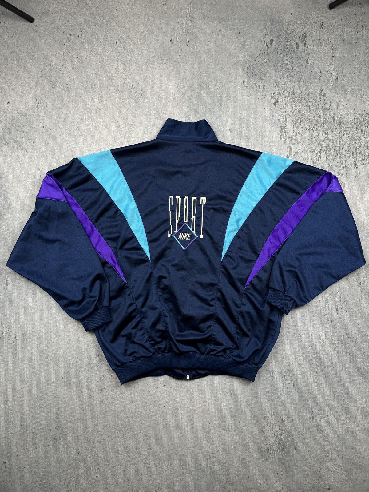 Nike Vintage Nike Sport Track Jacket 80s/90s Navy Teal Purple y2k Size US M / EU 48-50 / 2 - 3 Thumbnail