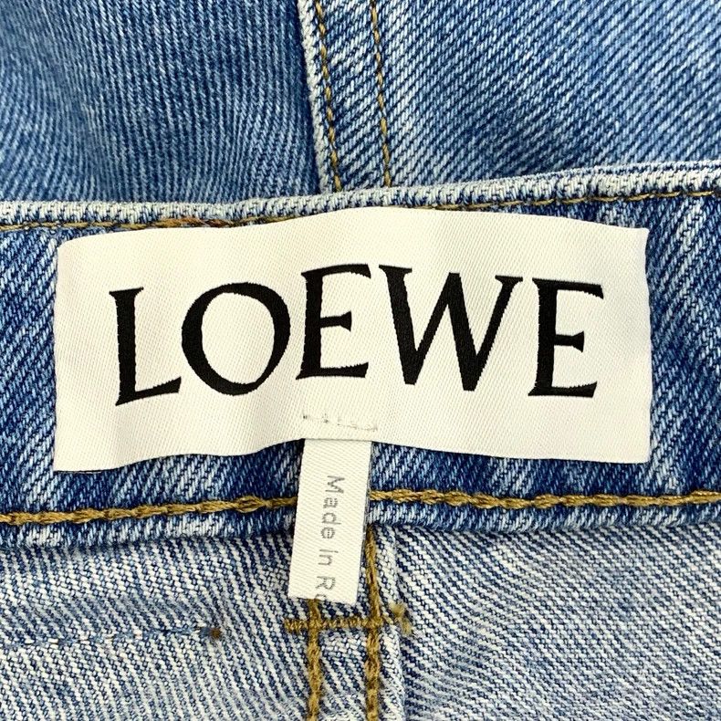 Loewe LOEWE Blue logo leather cotton casual jeans Size 42" / US 20 - 6 Thumbnail