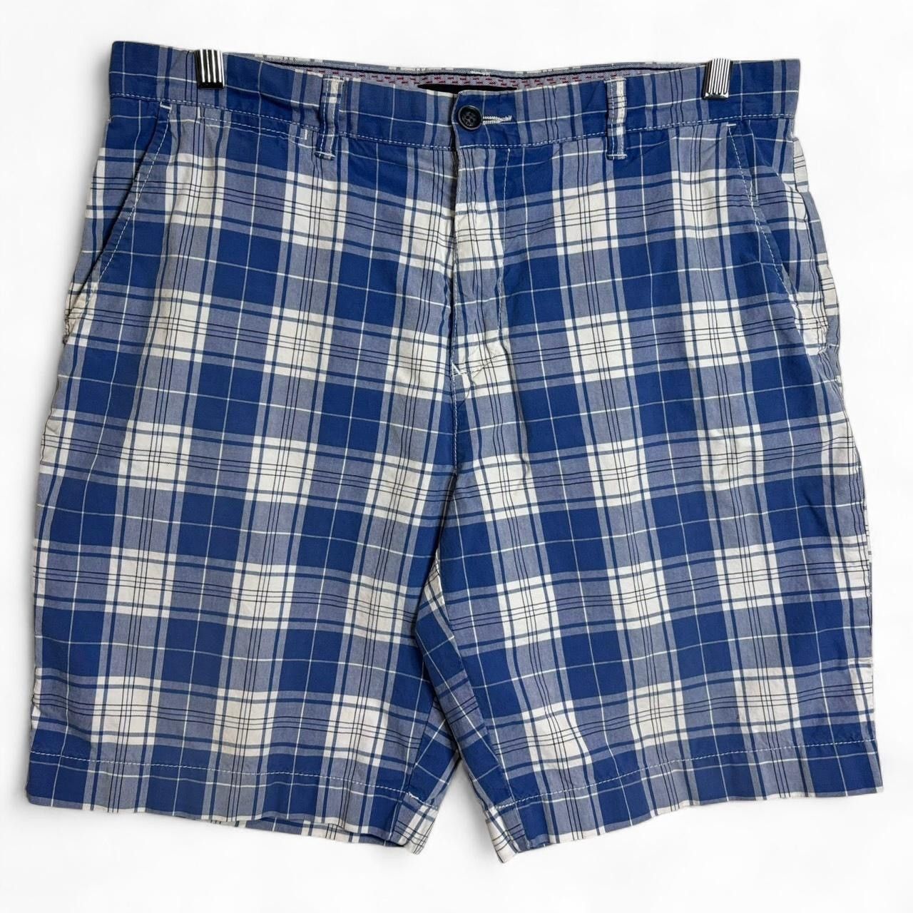 Tommy Hilfiger × Vintage Vintage Style Tommy Hilfiger Plaid Blue Shorts Size US 35 - 1 Thumbnail
