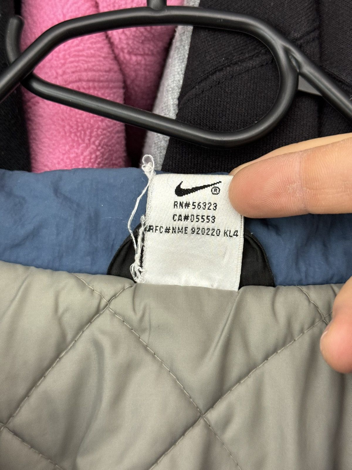 Nike × Vintage Vintage Nike Central Swoosh Bomber Jacket 90s y2k beige blue Size US M / EU 48-50 / 2 - 9 Thumbnail