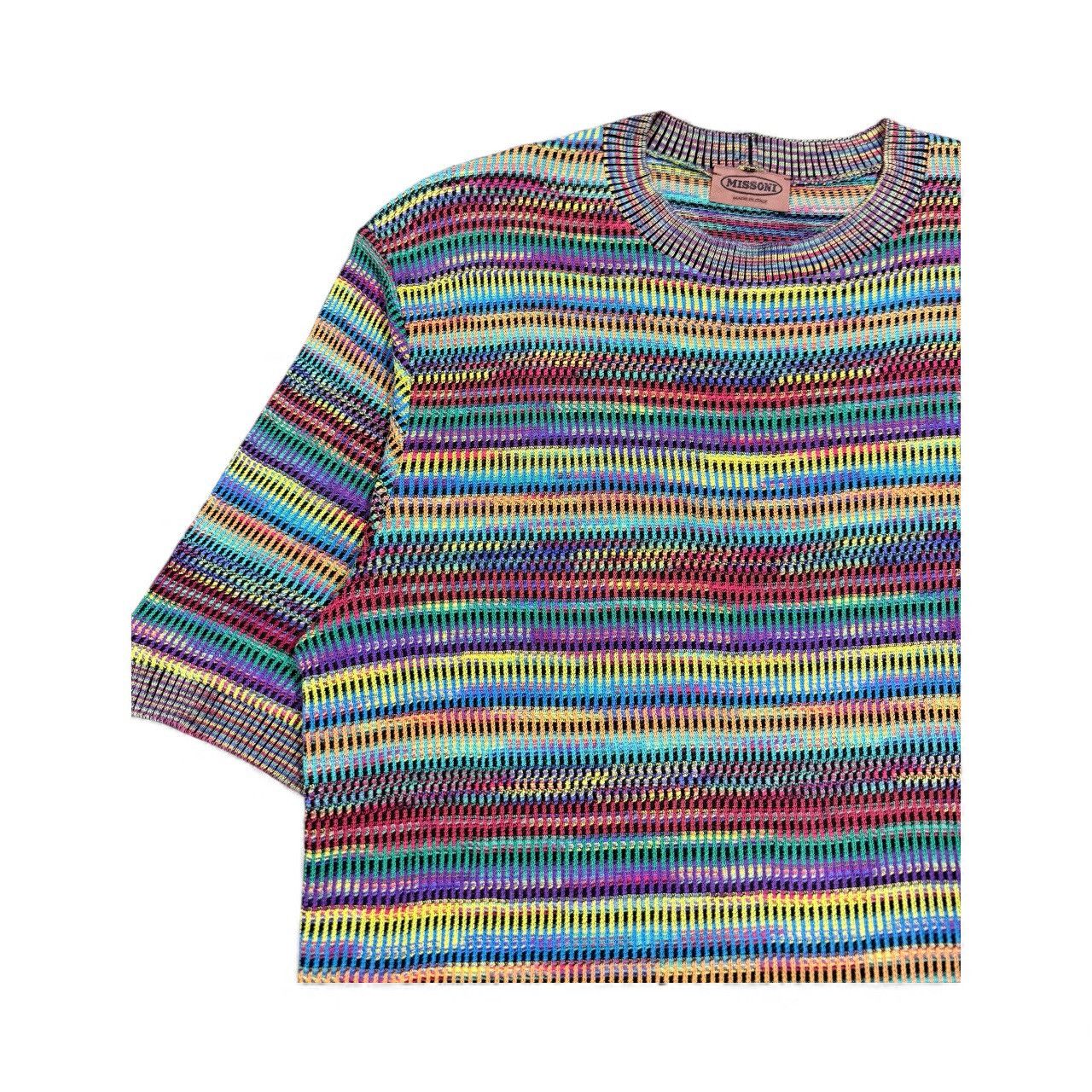 Missoni Vtg🔥Missoni Static Multicolor Knitted Tee Made In Italy Size US M / EU 48-50 / 2 - 5 Thumbnail