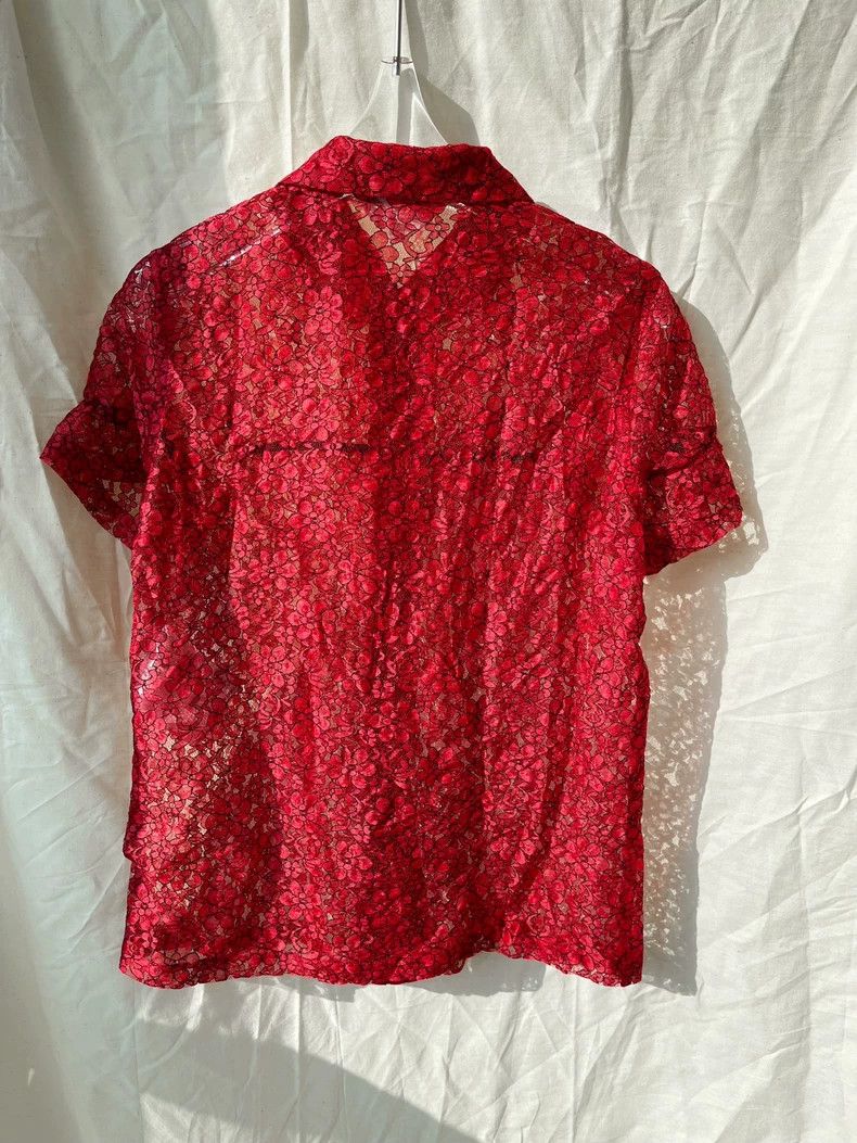 Comme des Garcons Comme Des Garcons Red flower lace smocked gold ingot colla Size S / US 4 / IT 40 - 7 Thumbnail