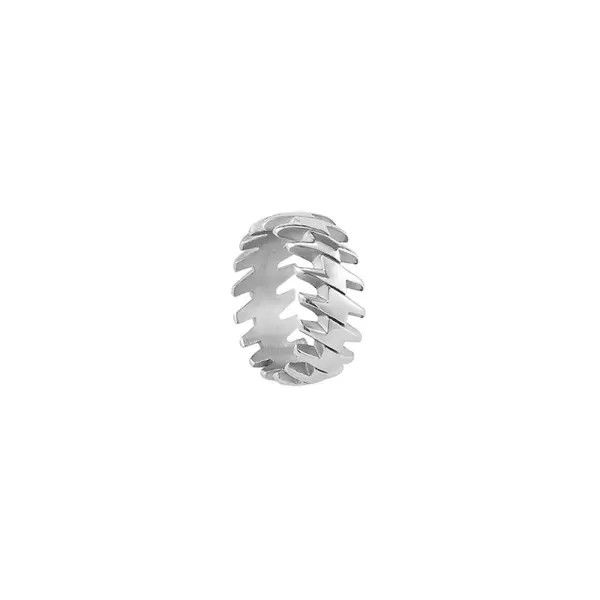 Jewelry Silver Spiked Zig Zag Ring Size ONE SIZE - 2 Thumbnail