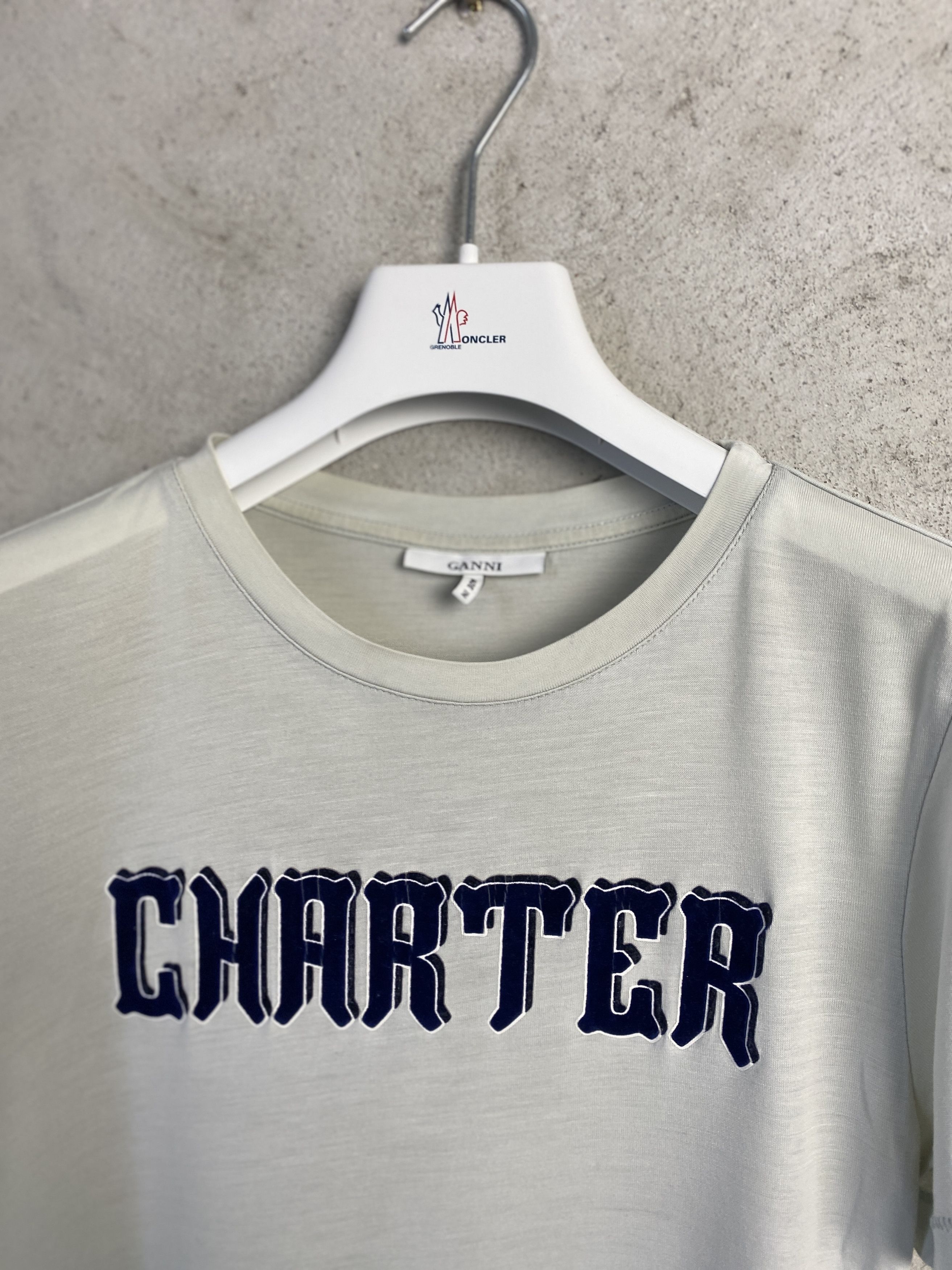Ganni Ganni Charter big logo t-shirt tee casual scandi Size M / US 6-8 / IT 42-44 - 2 Thumbnail