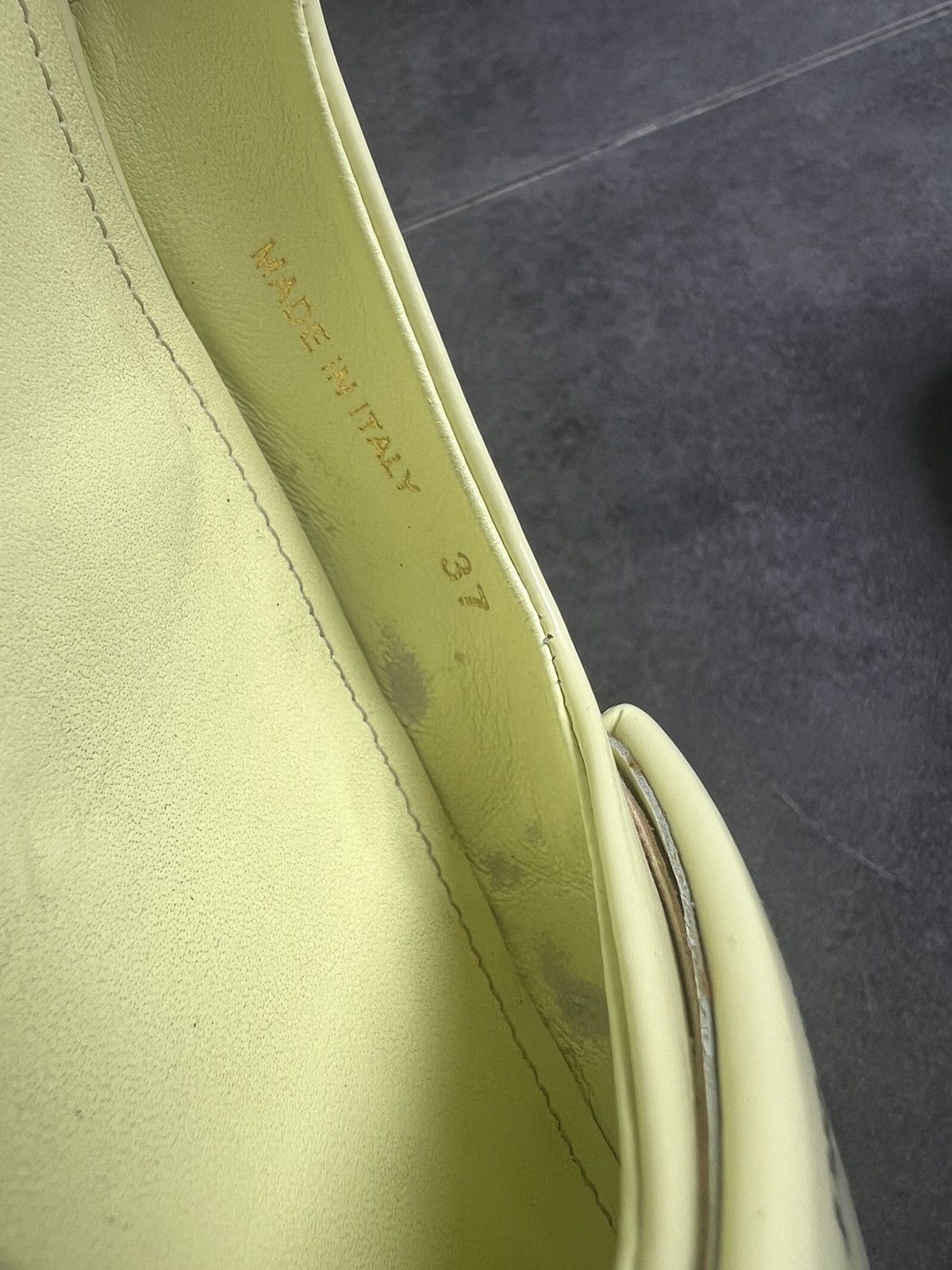 Prada RAF Simons Prada Green Patent Pointed Toe Slingback Pumps Size US 7 / IT 37 - 11 Thumbnail