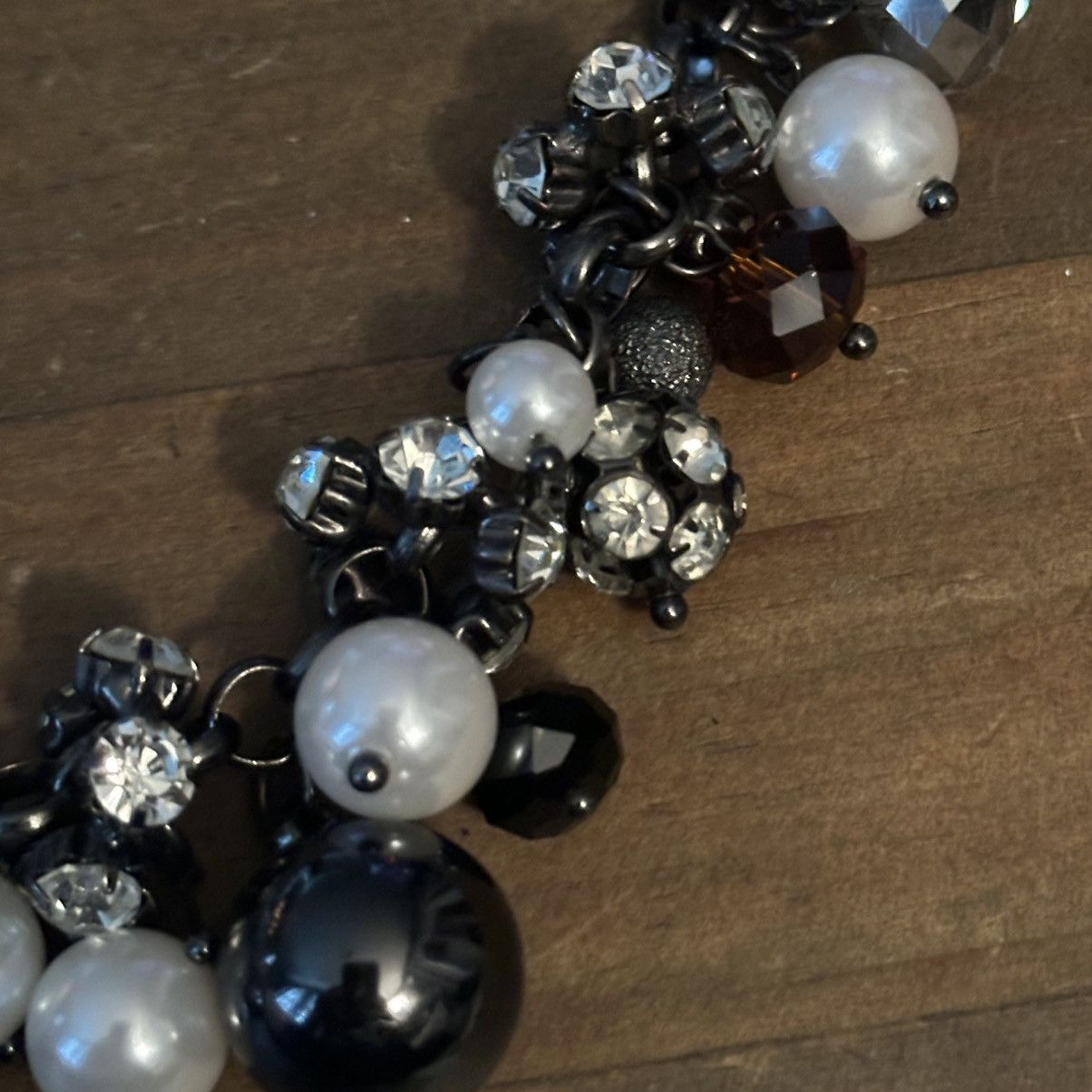 Other Natasha dark silver tone mixed bead statement necklace Size ONE SIZE - 4 Thumbnail