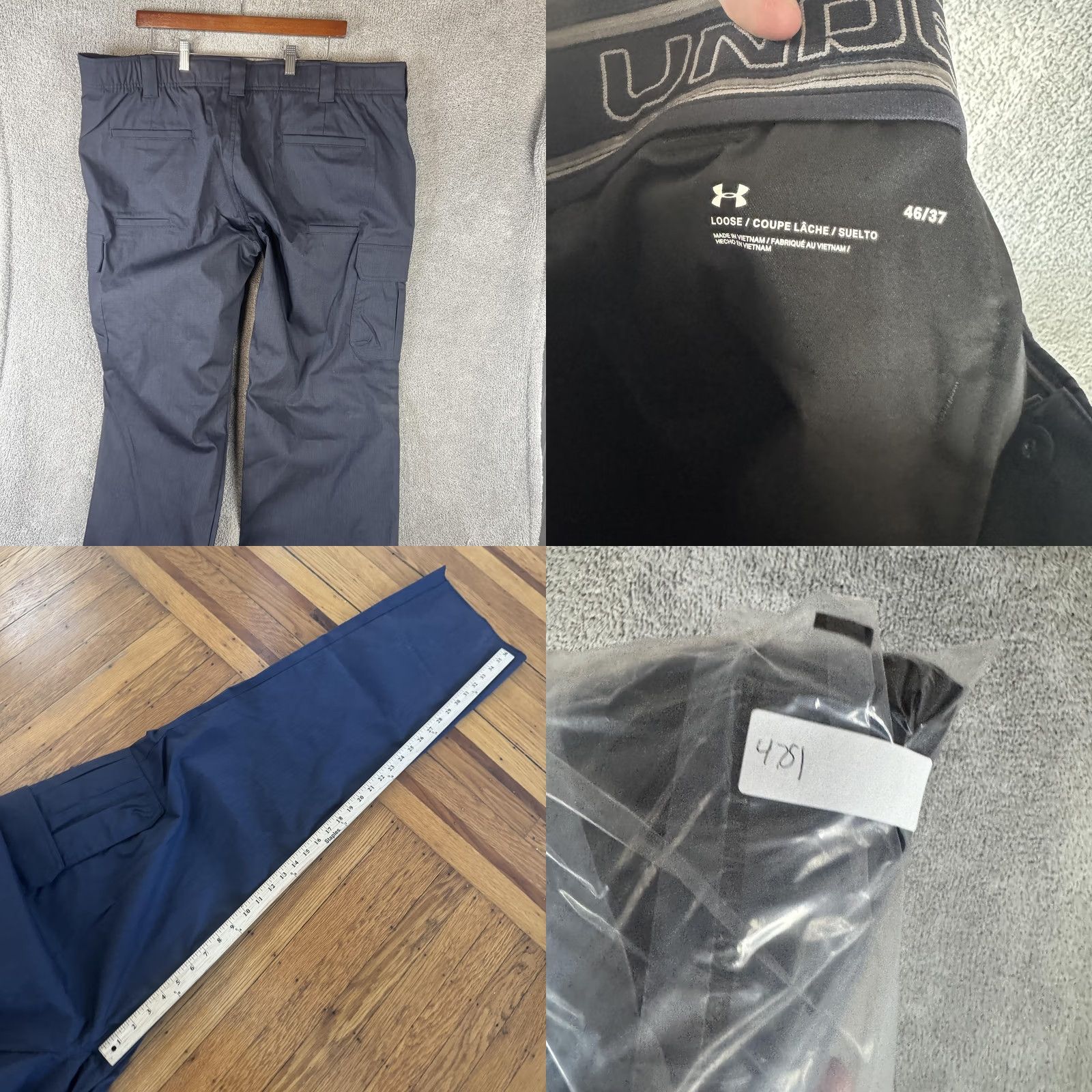 Under Armour Under Armour UA Storm Cargo Pants Mens 46x37 Navy Water-Repellent Workwear Cargo Pants Mens Big & Tall Blue Size US 30 / EU 46 - 9 Thumbnail