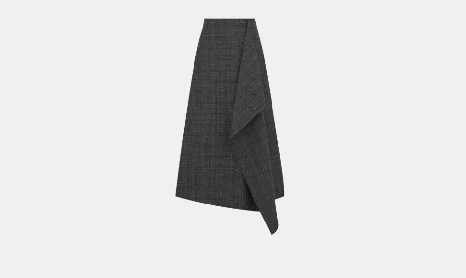 Dior o1w1db10225 Mid-Length Draped Skirt in Gray Size 28" / US 6 / IT 42 - 1 Thumbnail
