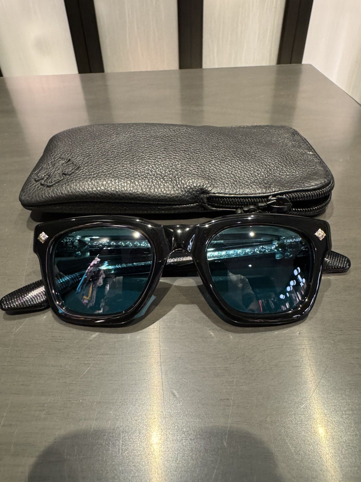 Chrome Hearts CH Donnysoffergism Sunglasses (Black/Aquamarine) Size ONE SIZE - 1 Thumbnail