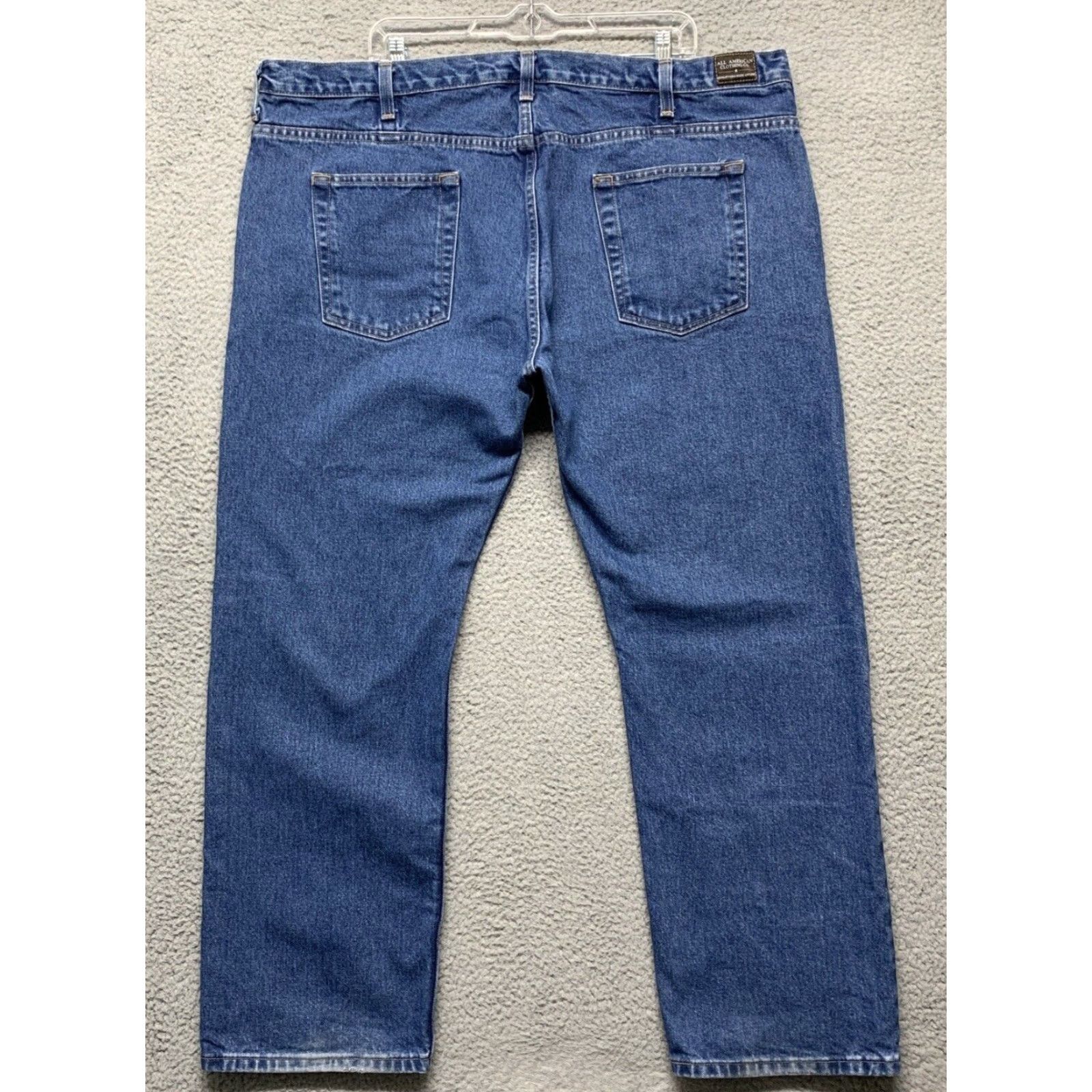 Vintage All American Jeans Men's 44x30 Denim Dark Wash 5-Pocket Straight Regular Fit USA Made Belt Loops 46x30 46x30? Size US 44 / EU 60 - 4 Thumbnail