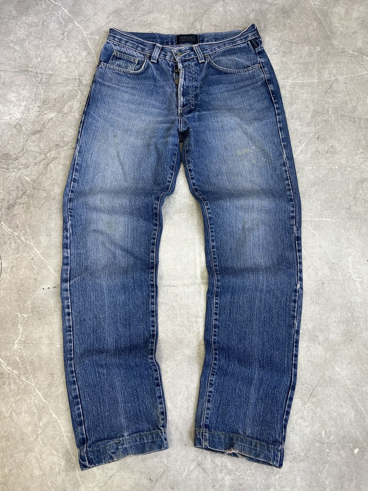 Versace Versace retro denim distressed y2k pants jeans Size US 34 / EU 50 - 1 Thumbnail